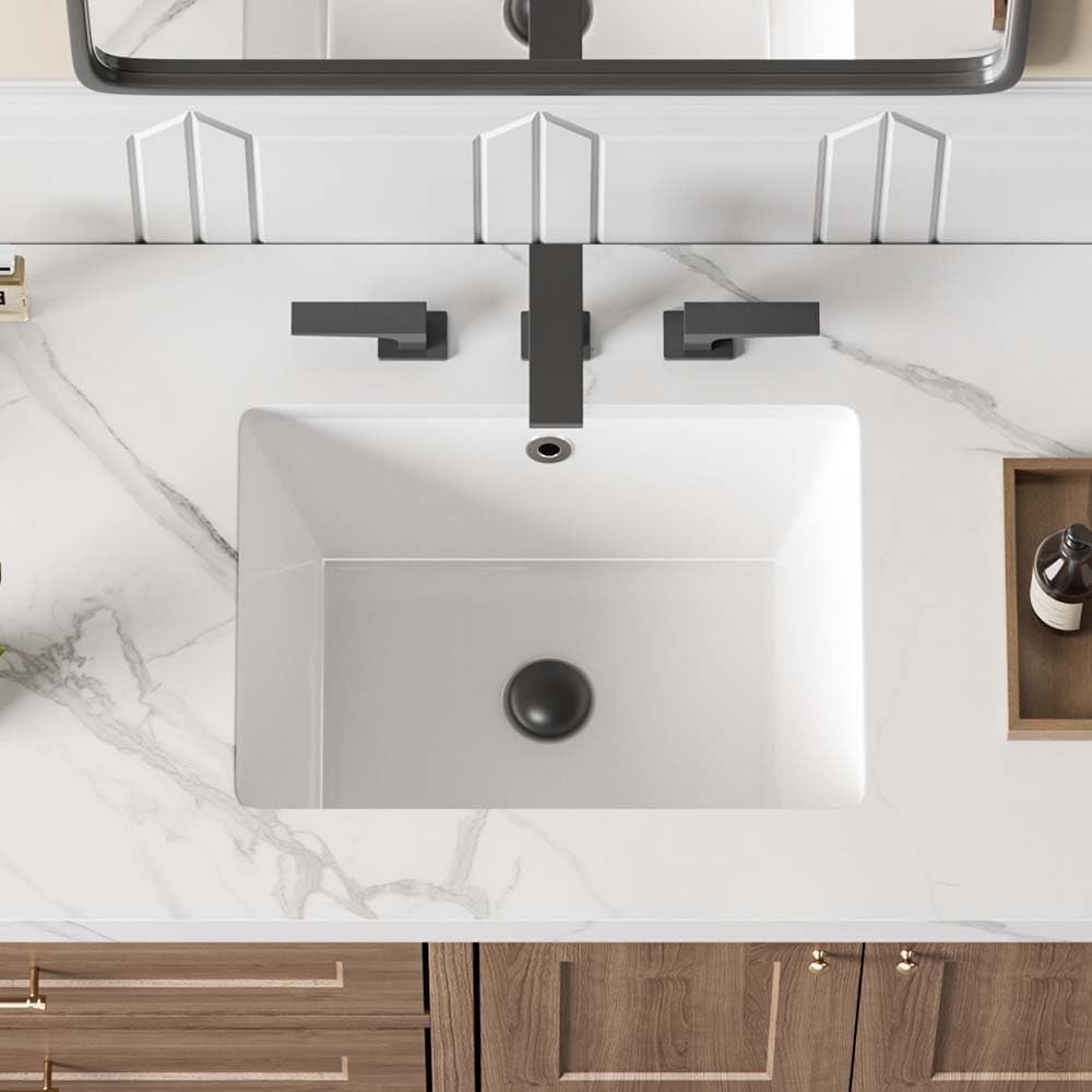 16in Undermount Bathroom Sink Rectangular, 15.7″ x11.8″ Small Vessel Sink Rec…
