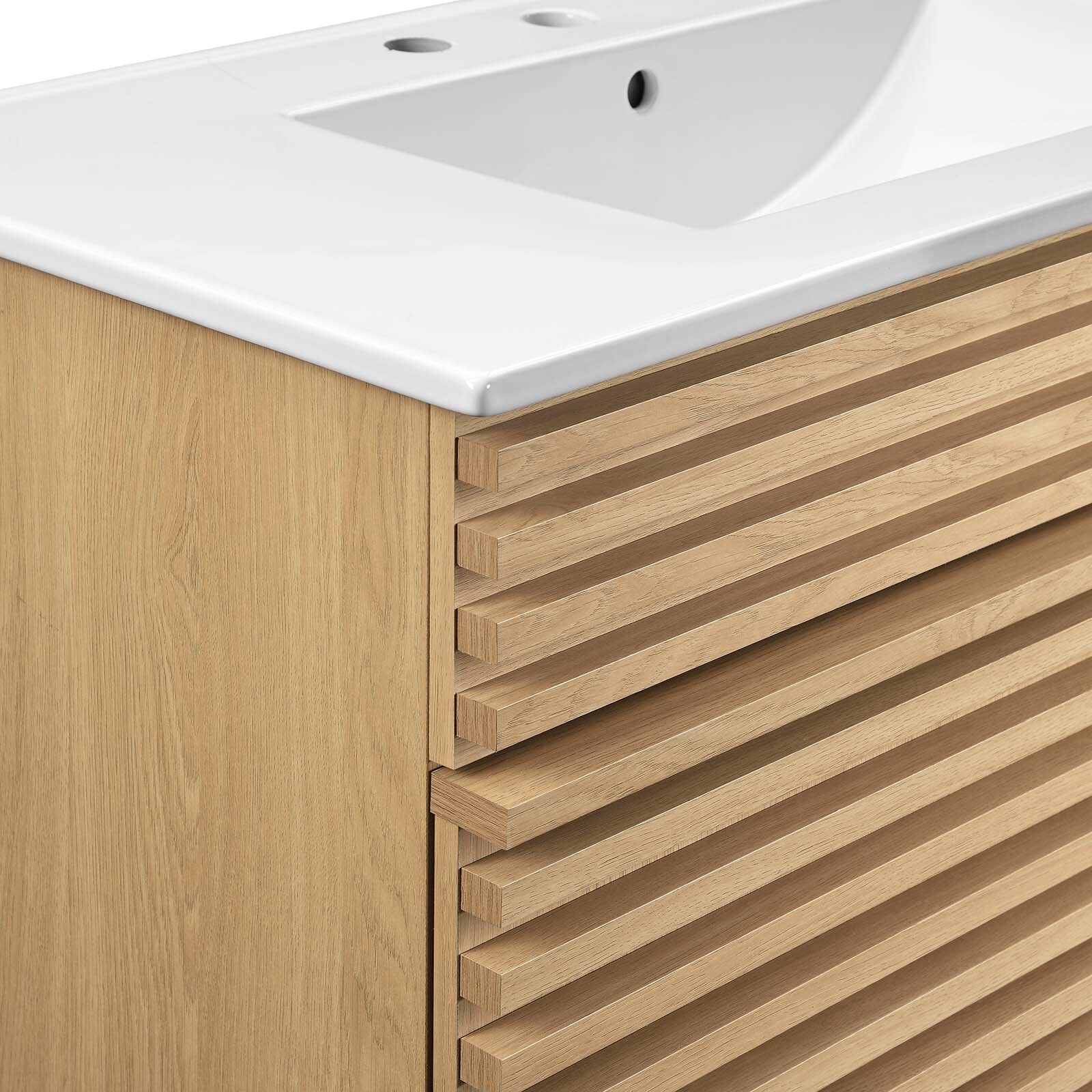 Modway Render 36″ Bathroom Vanity in Oak White