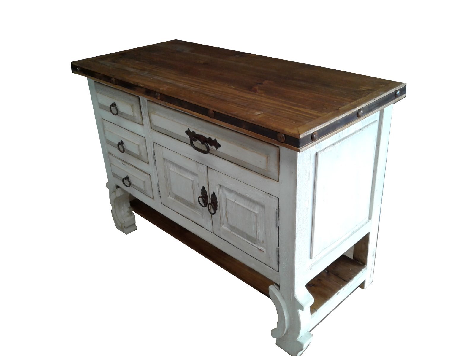 Vintage Style Rustic White Wash Bathroom Vanity 36″ wide