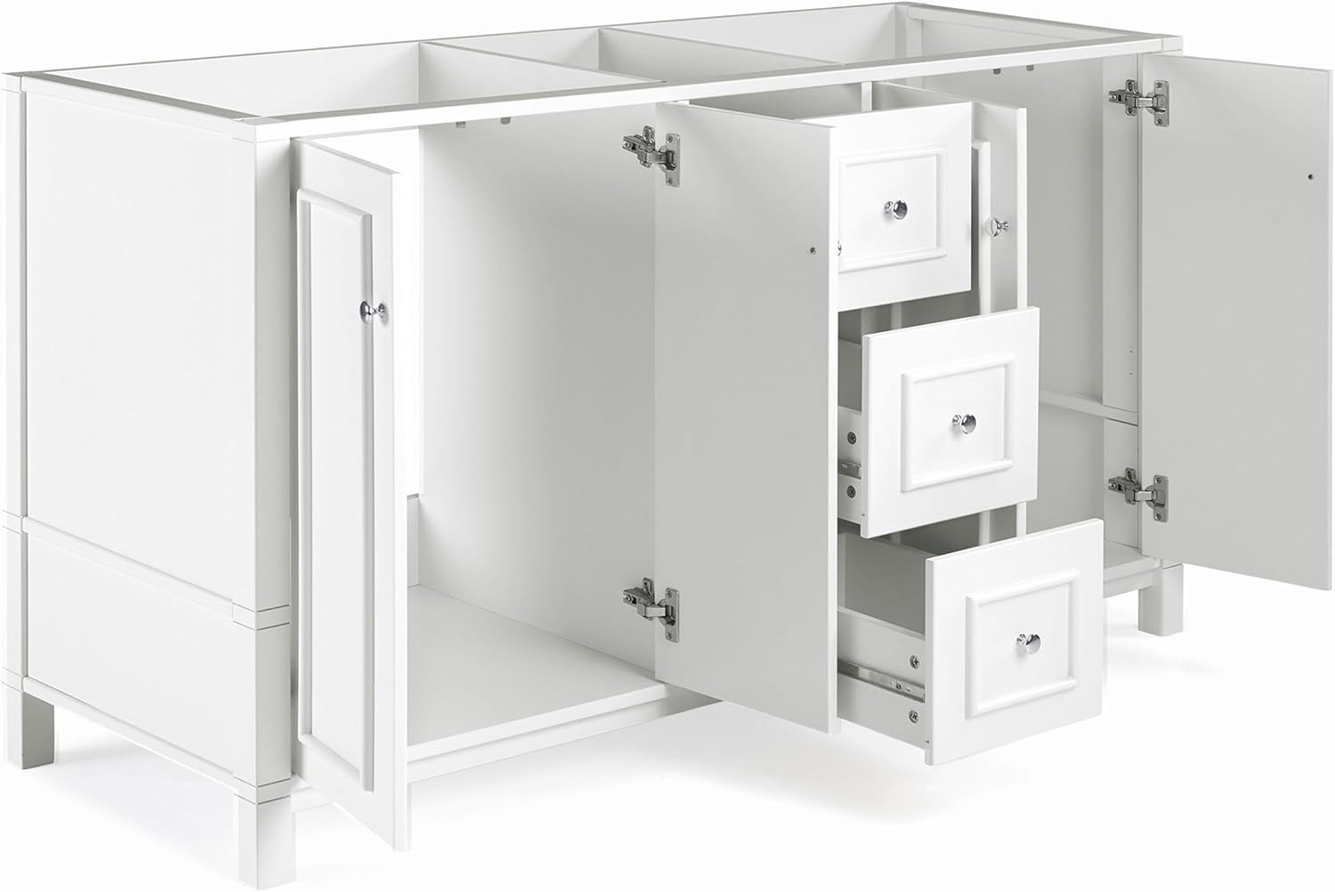 Williamsburg 60 Inch Double Sink Bathroom Vanity – Freestanding Cabinet Witho…