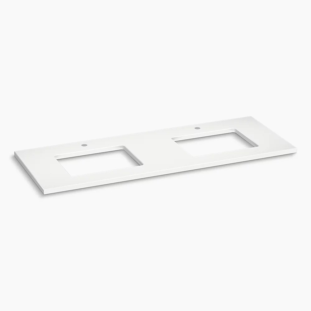 Kohler Silestone® 61″ quartz vanity top with two rectangular cutouts K-28258-MMW