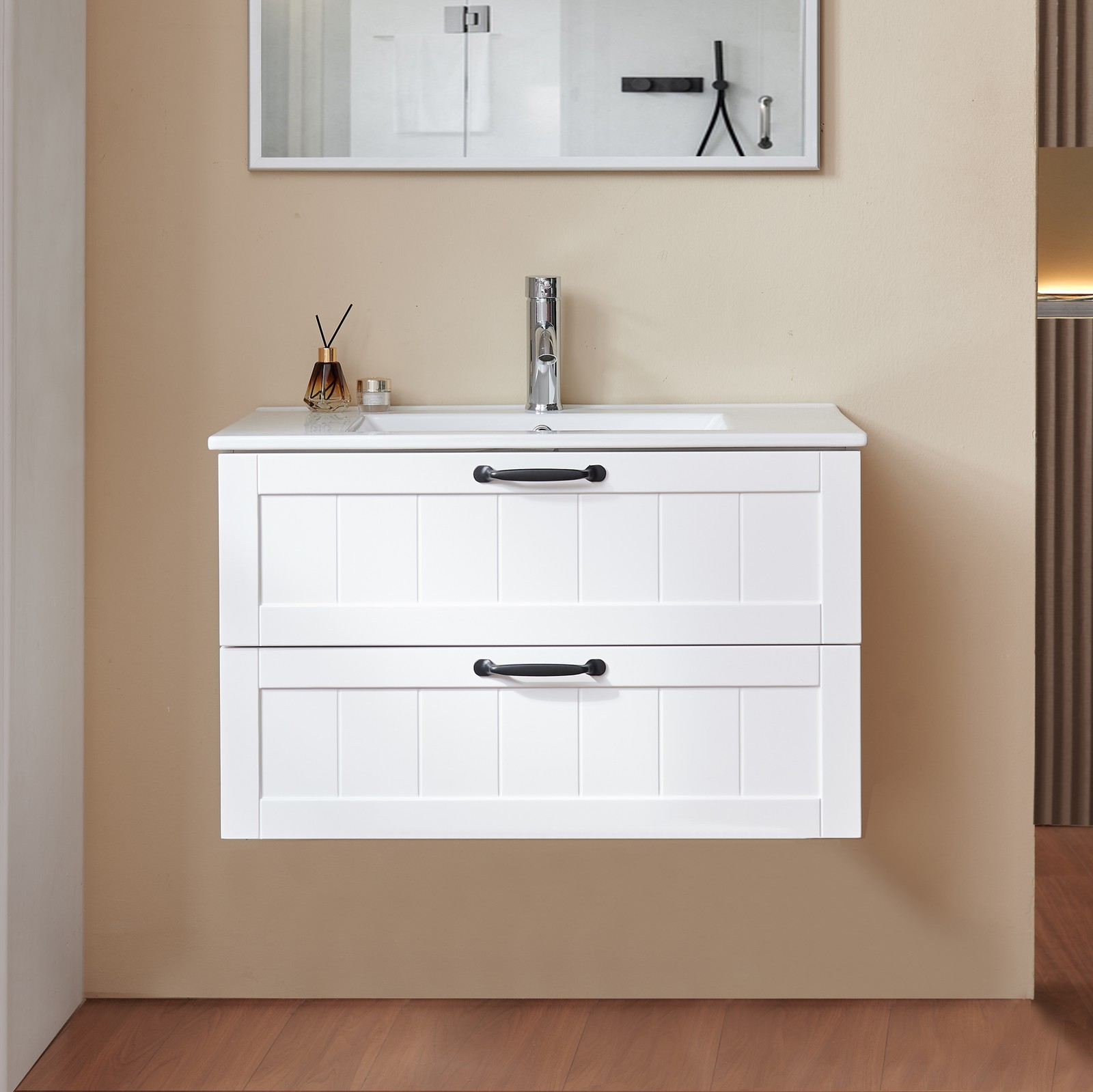 31.5″ Bathroom Vanity Cabinet with Sink Combo, Wall Mounted Floating Cabinet