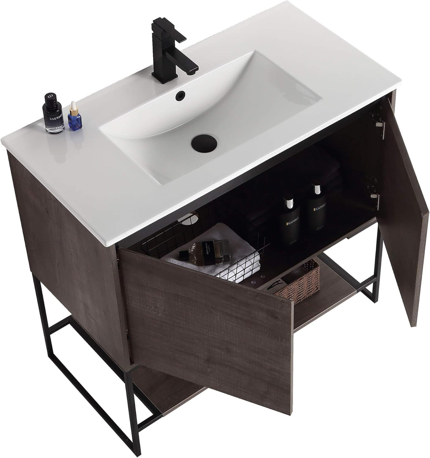 36″ Urbania Bathroom Vanity & Sink – Sleek Knob-Free Design