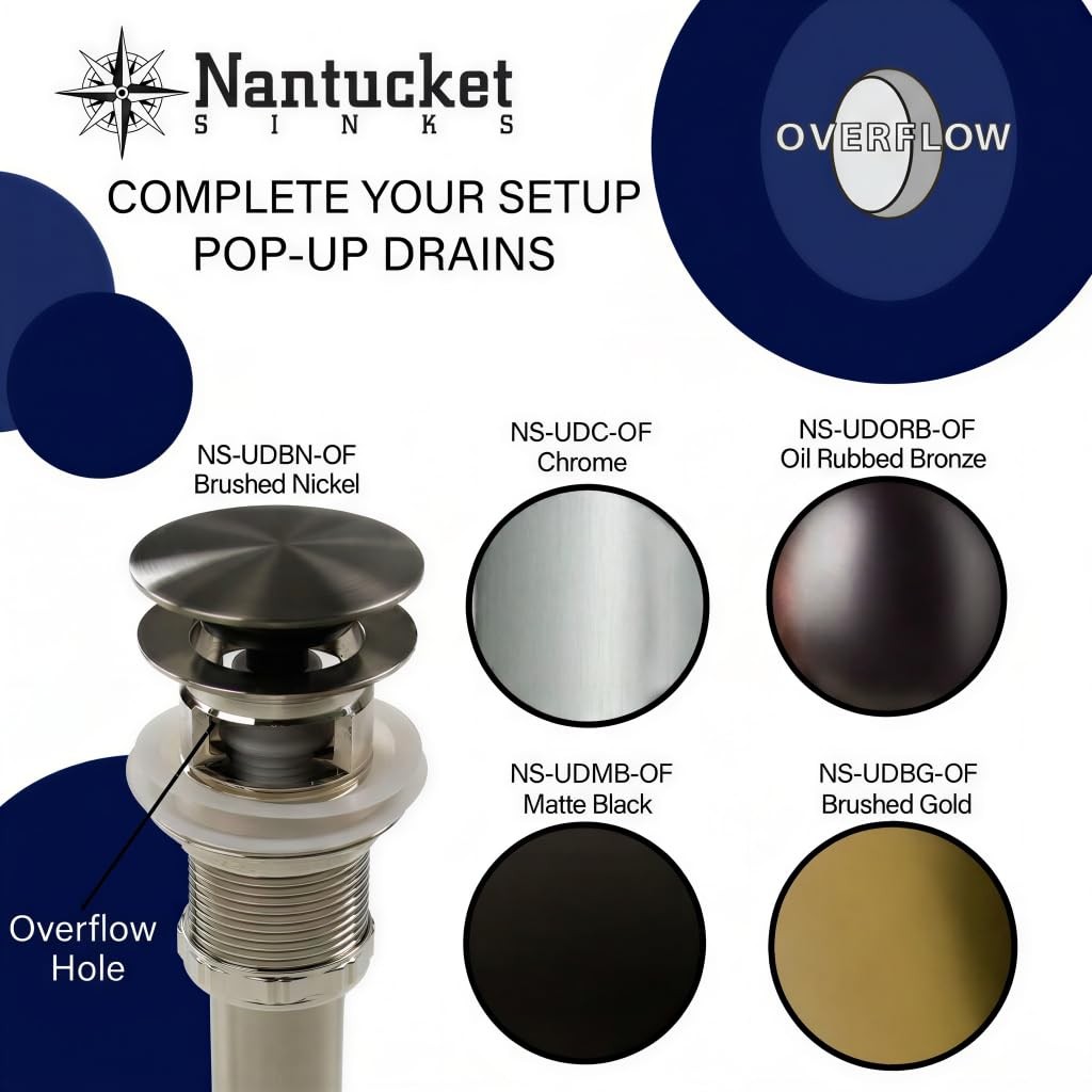 Nantucket Sinks UM-13×10-W Small Undermount Bathroom Sink– 13″x10″ Interior Bowl