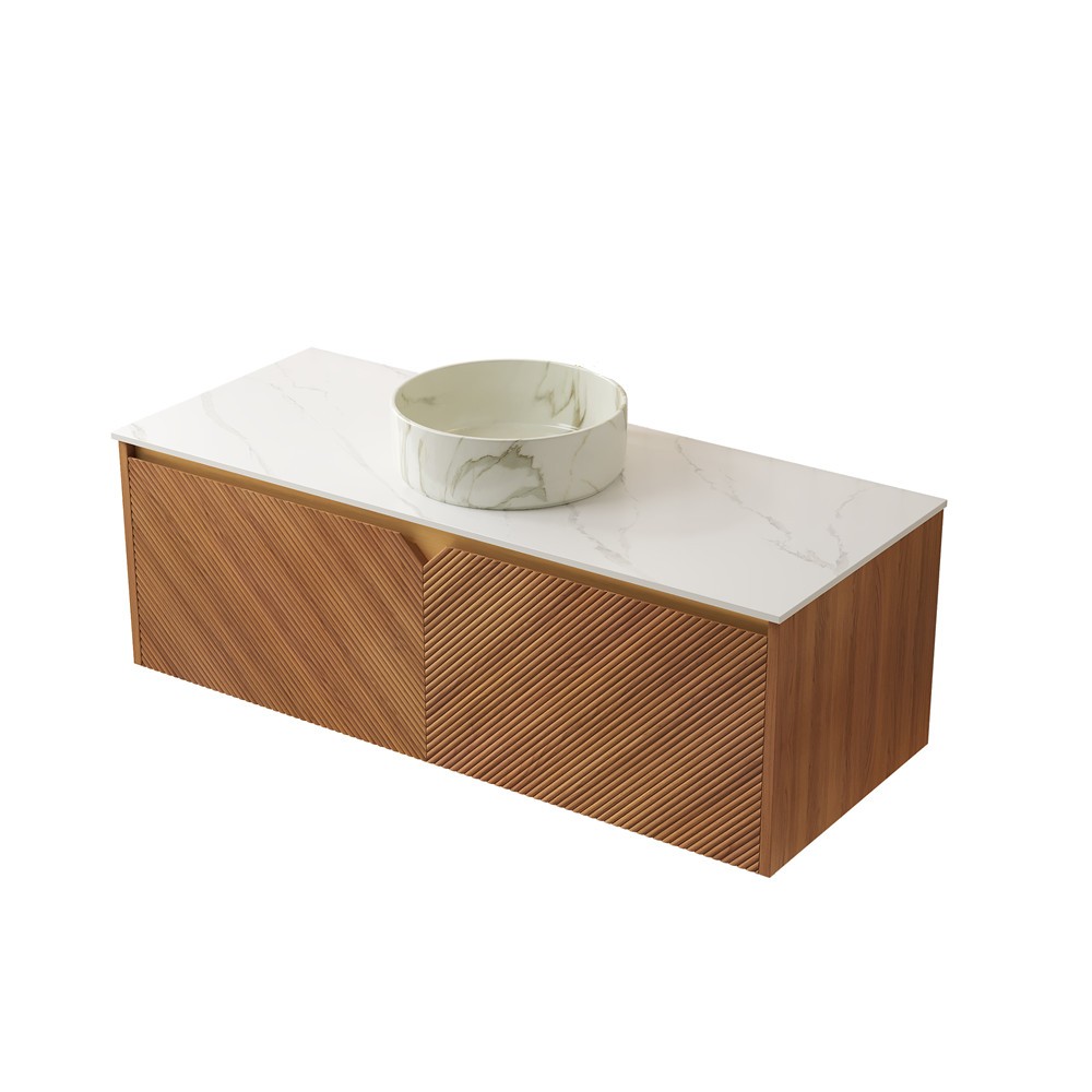 48″ Wall Mounted Bathroom Vanity w/Basin Sink,Floating Vanity Cabinet 2 Doors