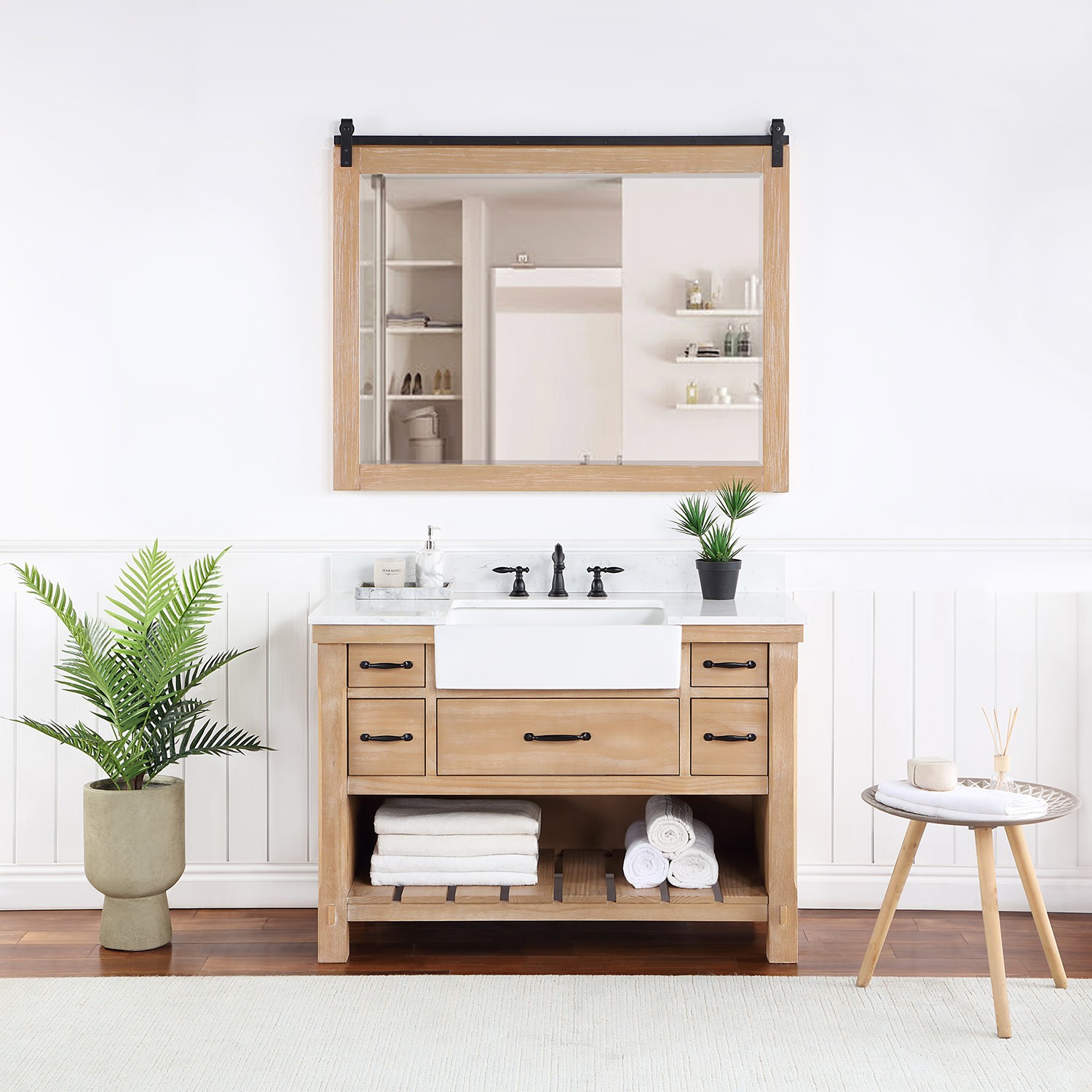 Miseno MV-701648 Villareal 48″ – Weathered Pine / White