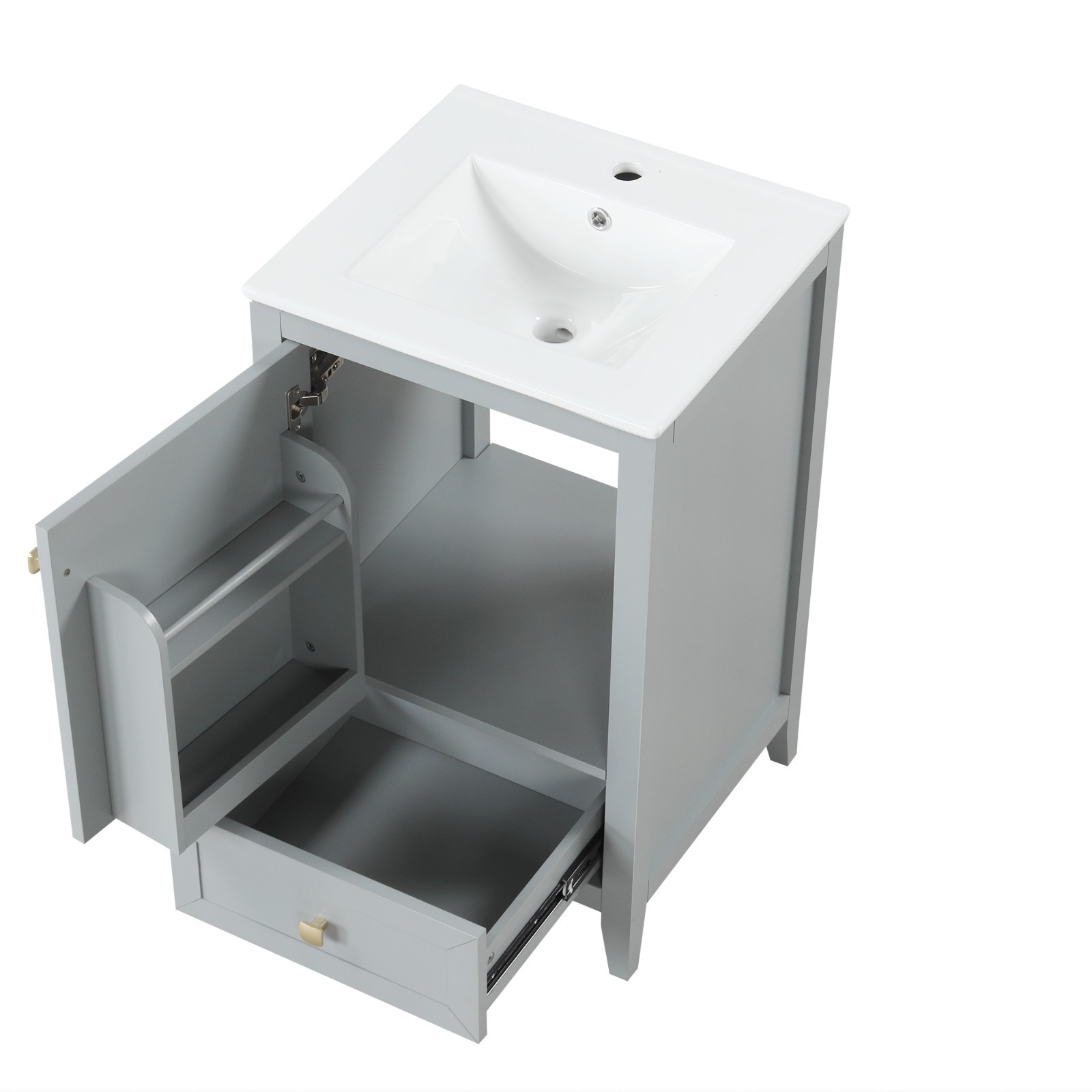 20″ Bathroom Vanity With Sink Storage Cabinet With Drawer Soft Closing Door