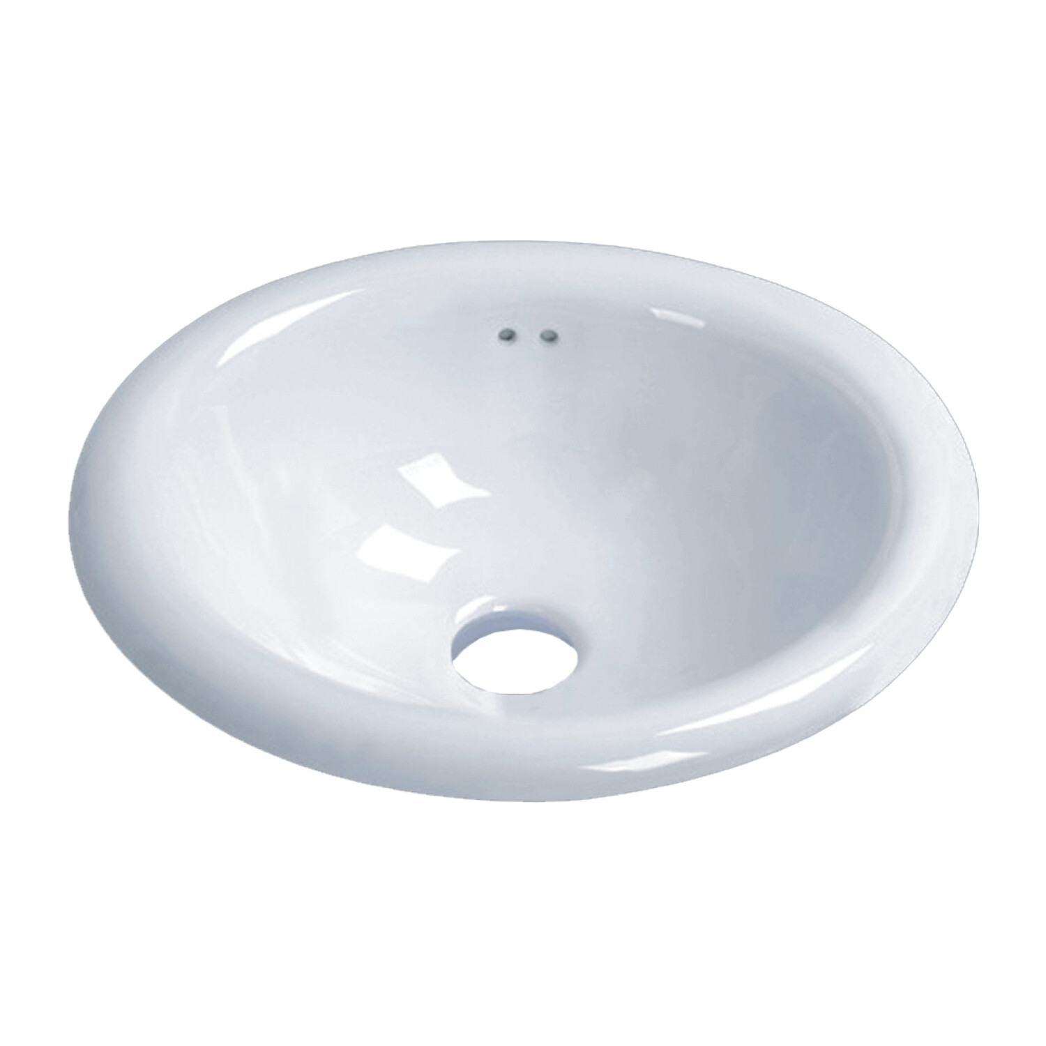 Lily Oval Shaped Drop-In Bathroom Vanity Sink 17-1/2″ X 15-1/2″ White Porcelain