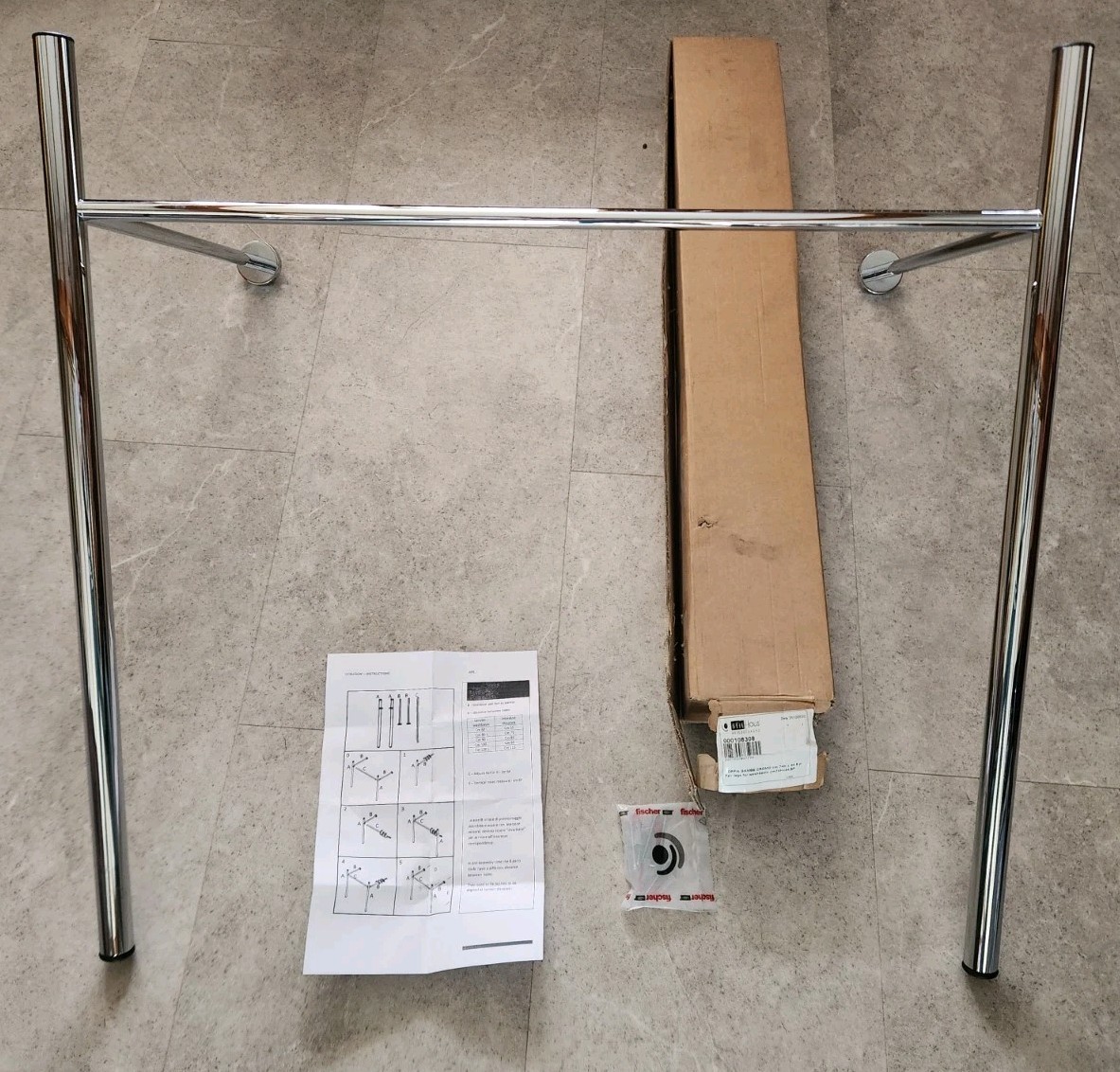 New Stilhaus 1083-08 1083/80-08-CON 31″ Polished Chrome Console Stand for Sink