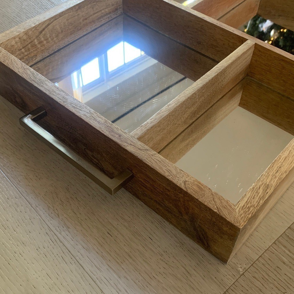 Wooden Bath Tray with handles Mirror Surface home decor elegant classic