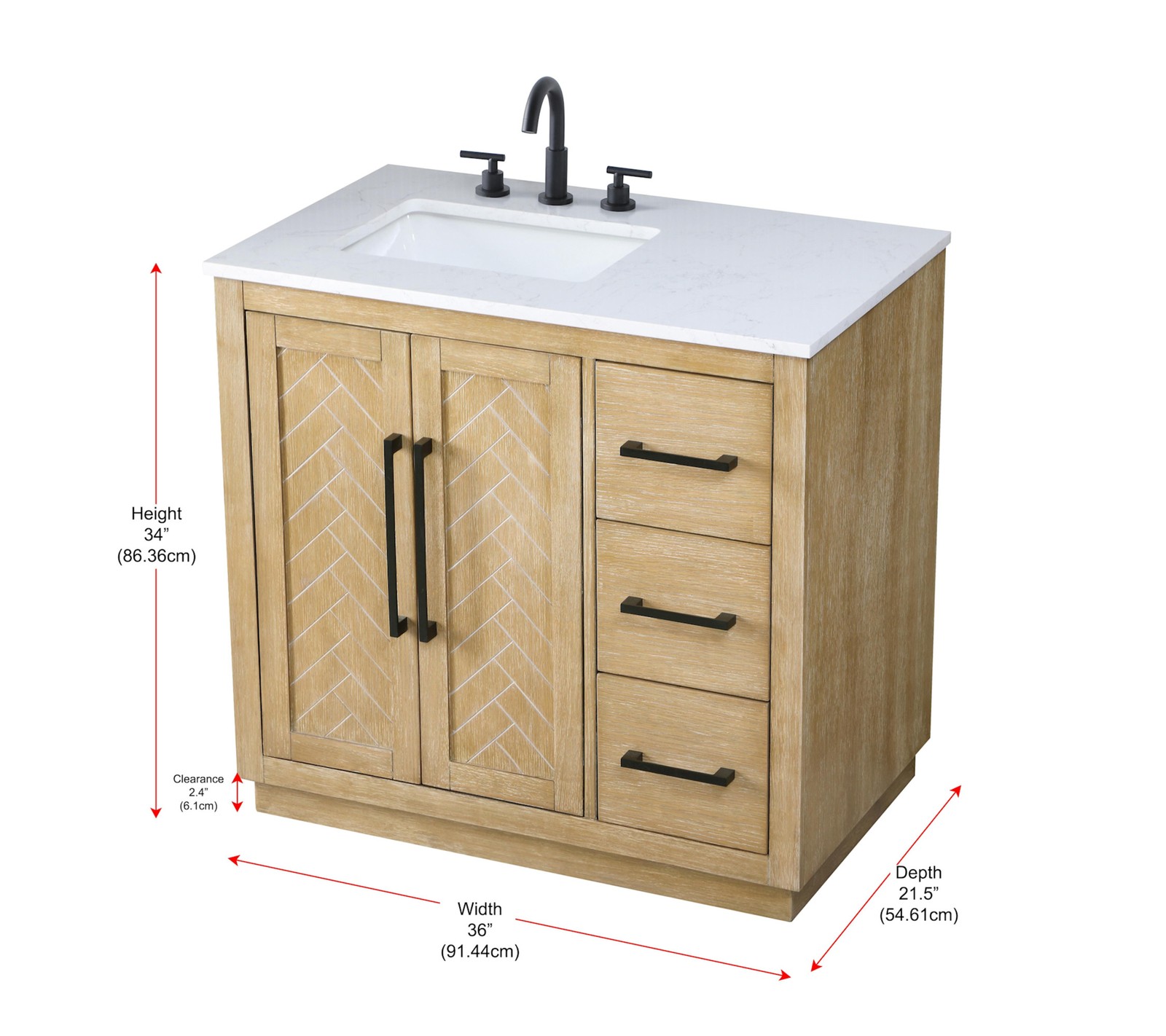 Elegant Lighting VF29036 Chase 36″ – Hazel Oak
