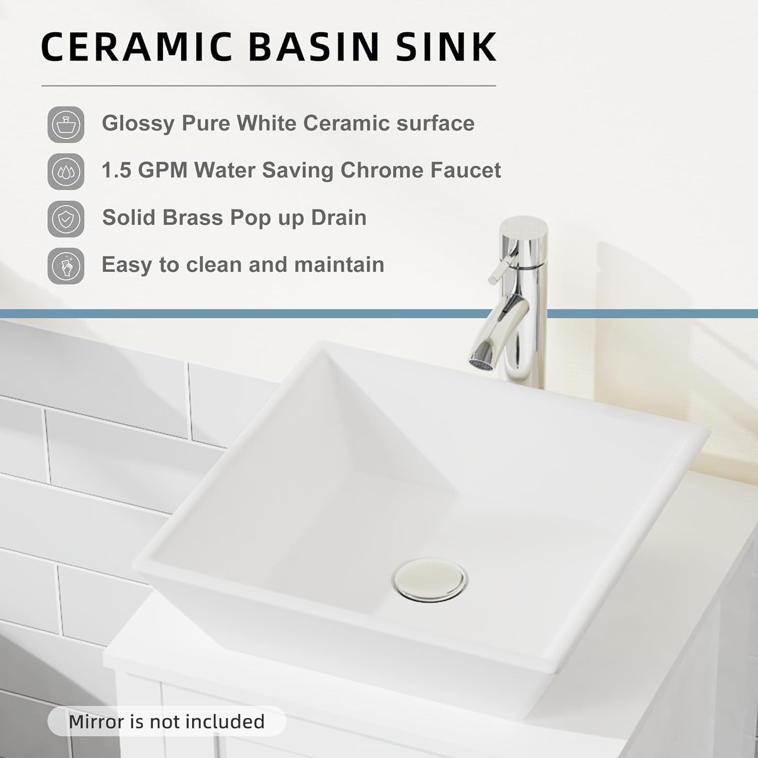 18” Bathroom Vanity and Sink Combo for Small Space, Wood Storage Bathroom Cabine