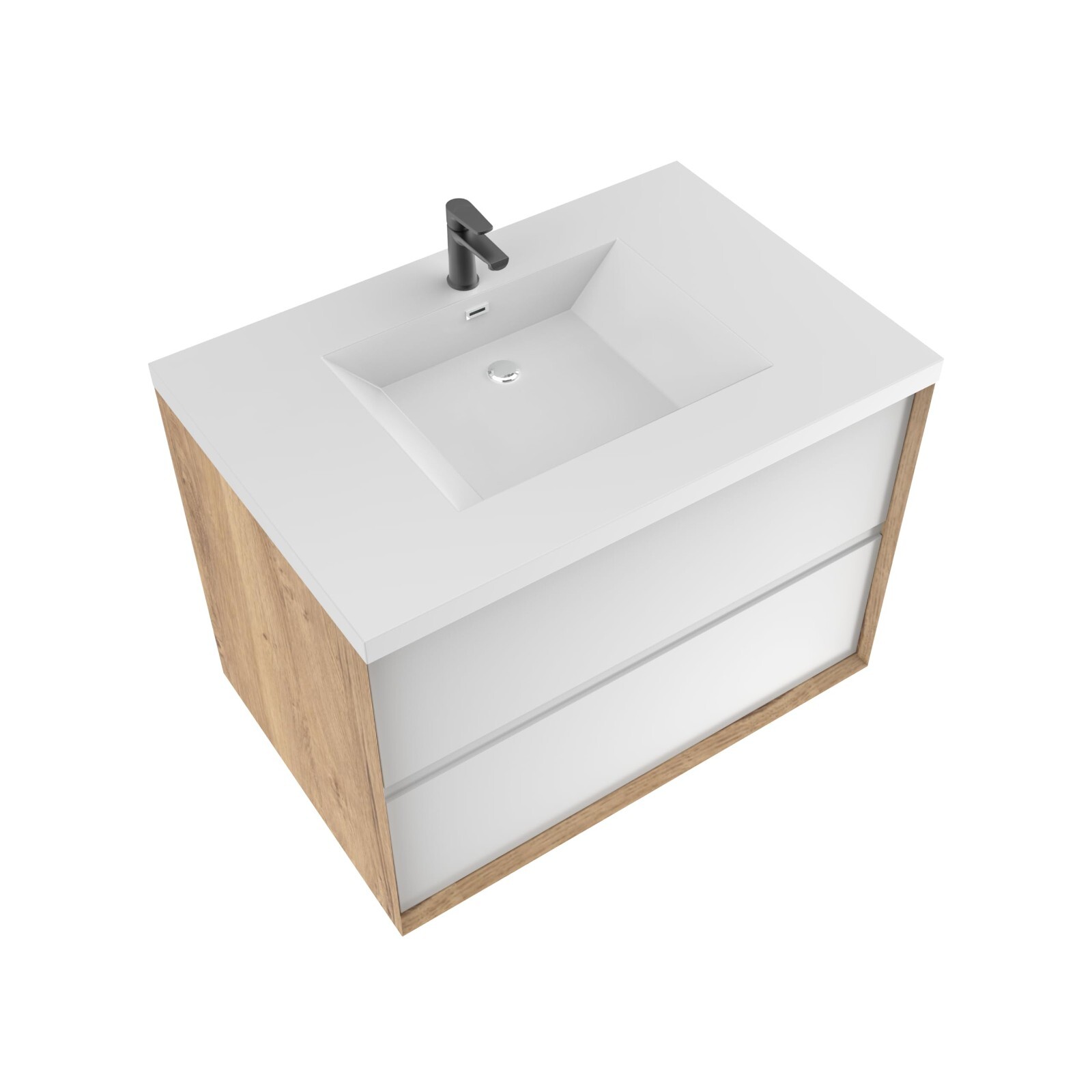 42″ Luxury Wall Mounted Bathroom Vanity Cabinet, Sink Top, Bath Storage Vanity
