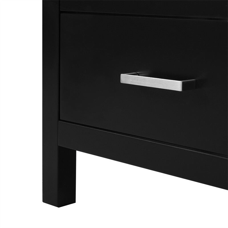 36″ Black Bathroom Vanity with Ceramic Sink Bathroom Cabinet with Ample Storage