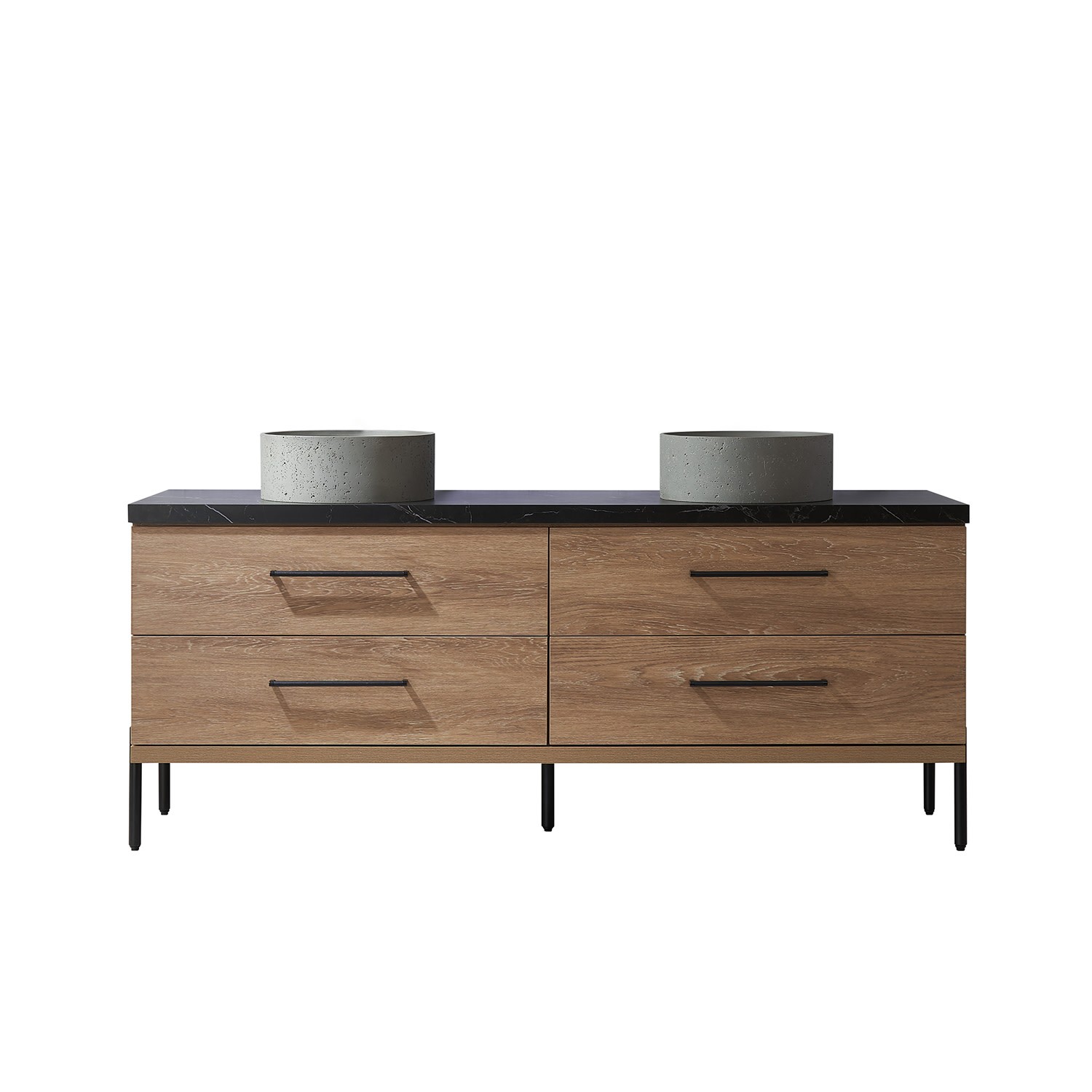 Miseno MV-NM-705172R Trento 72″ – North American Oak / Black