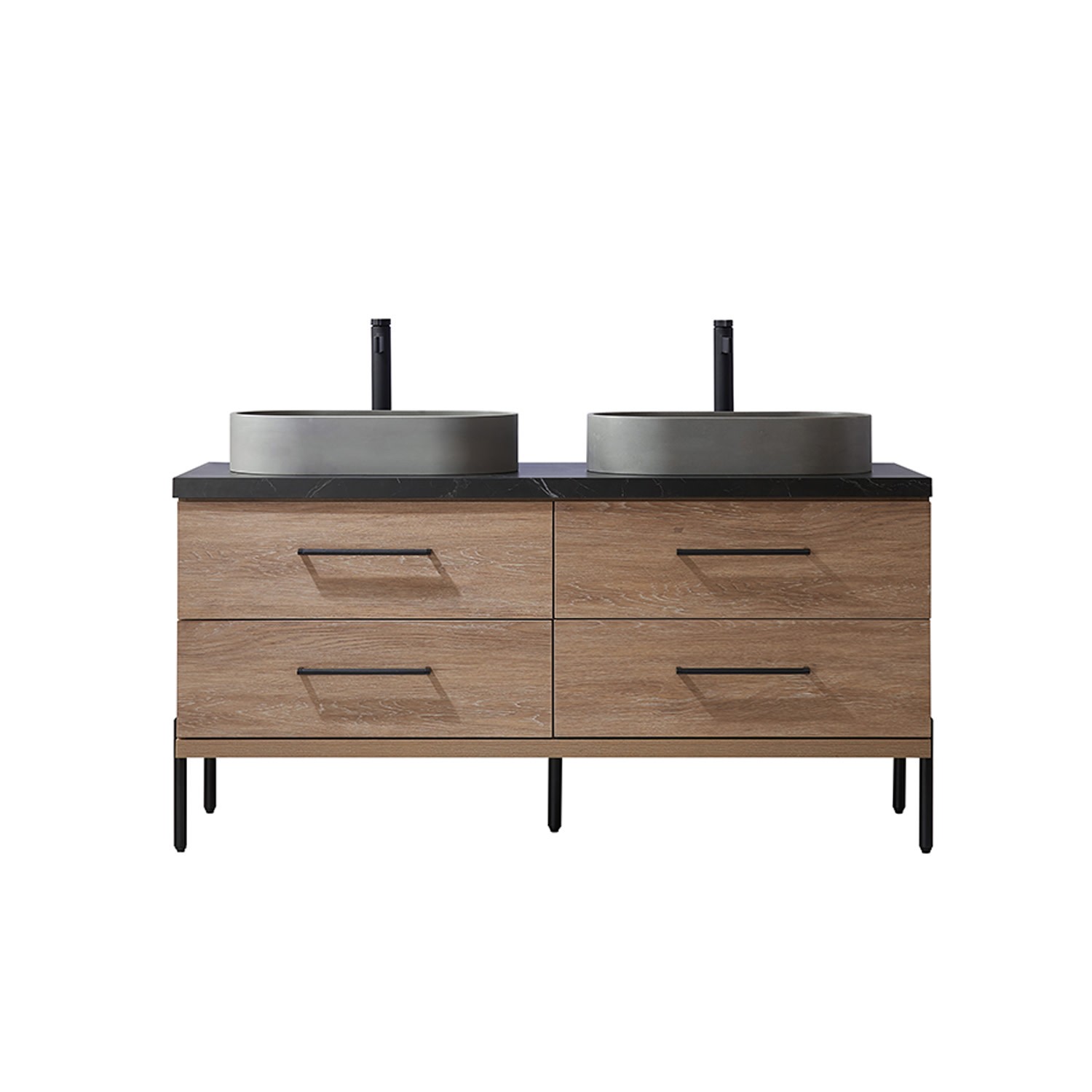 Miseno MV-NM-705160O Trento 60″ – North American Oak / Black