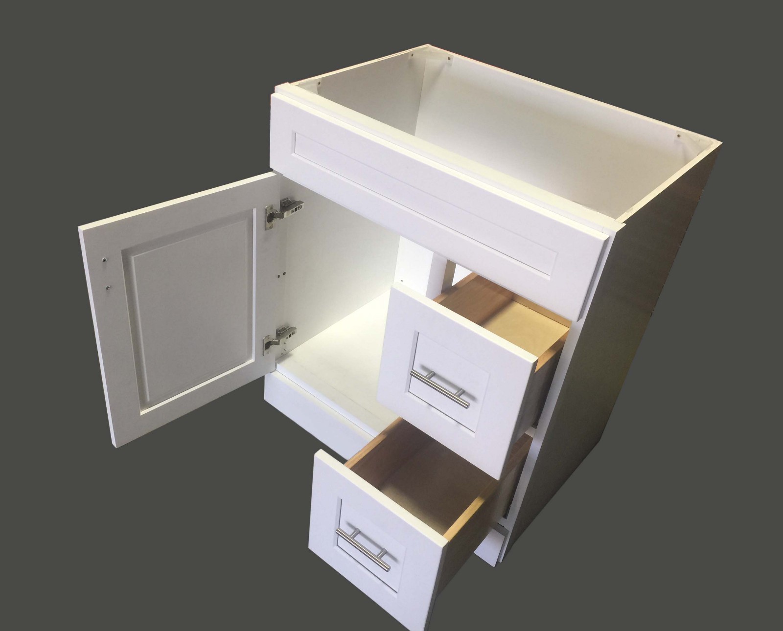 New White Shaker Single-sink Bathroom Vanity Base Cabinet 30″ Wide x 21″ Deep
