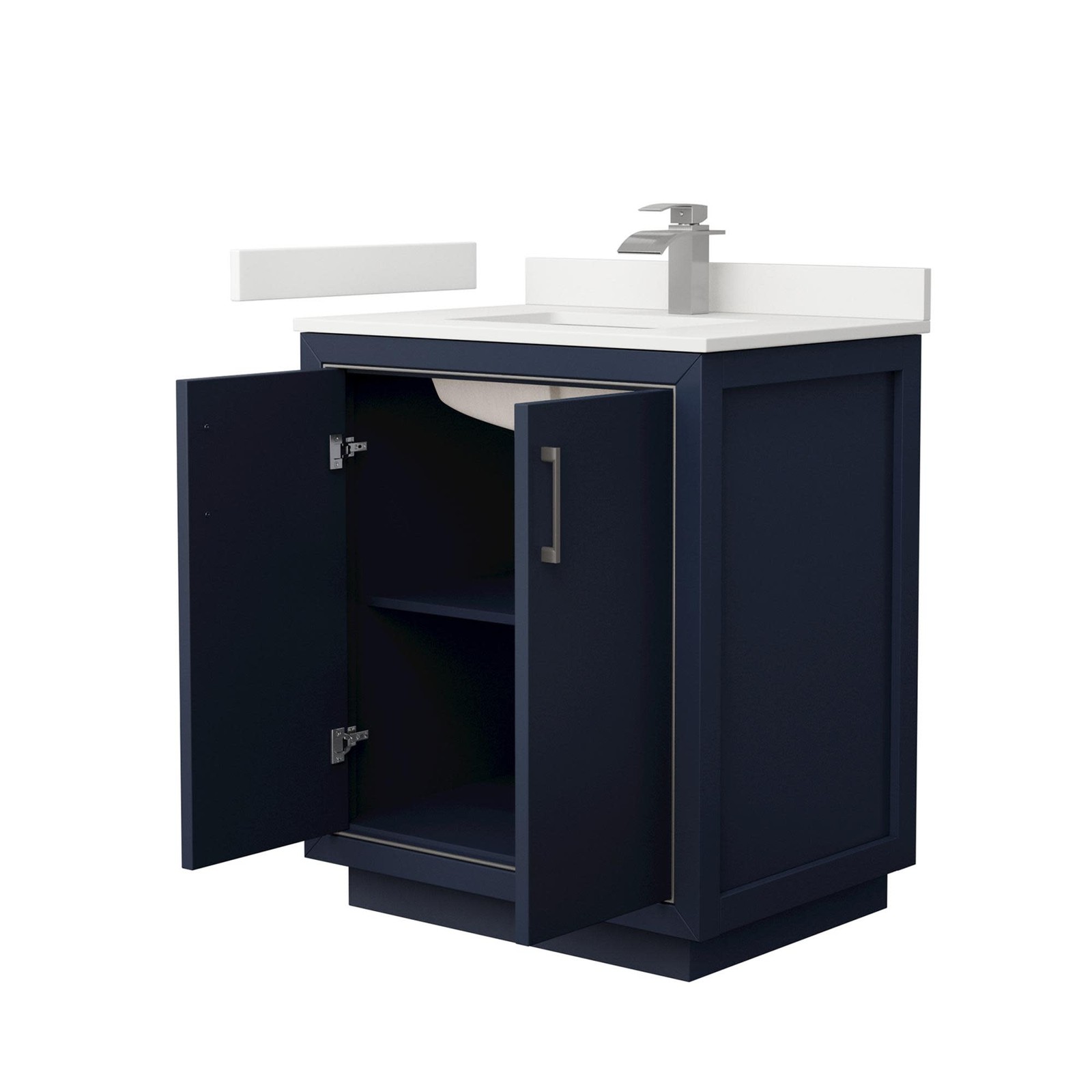 Wyndham Collection WCF111130S-QTZ-UNSMXX Icon 30″ – Dark Gray / White Quartz Top