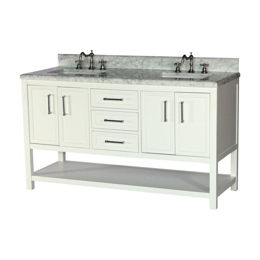 60-Inch Contemporary Style Double Sink Bathroom Vanity Model 913-W