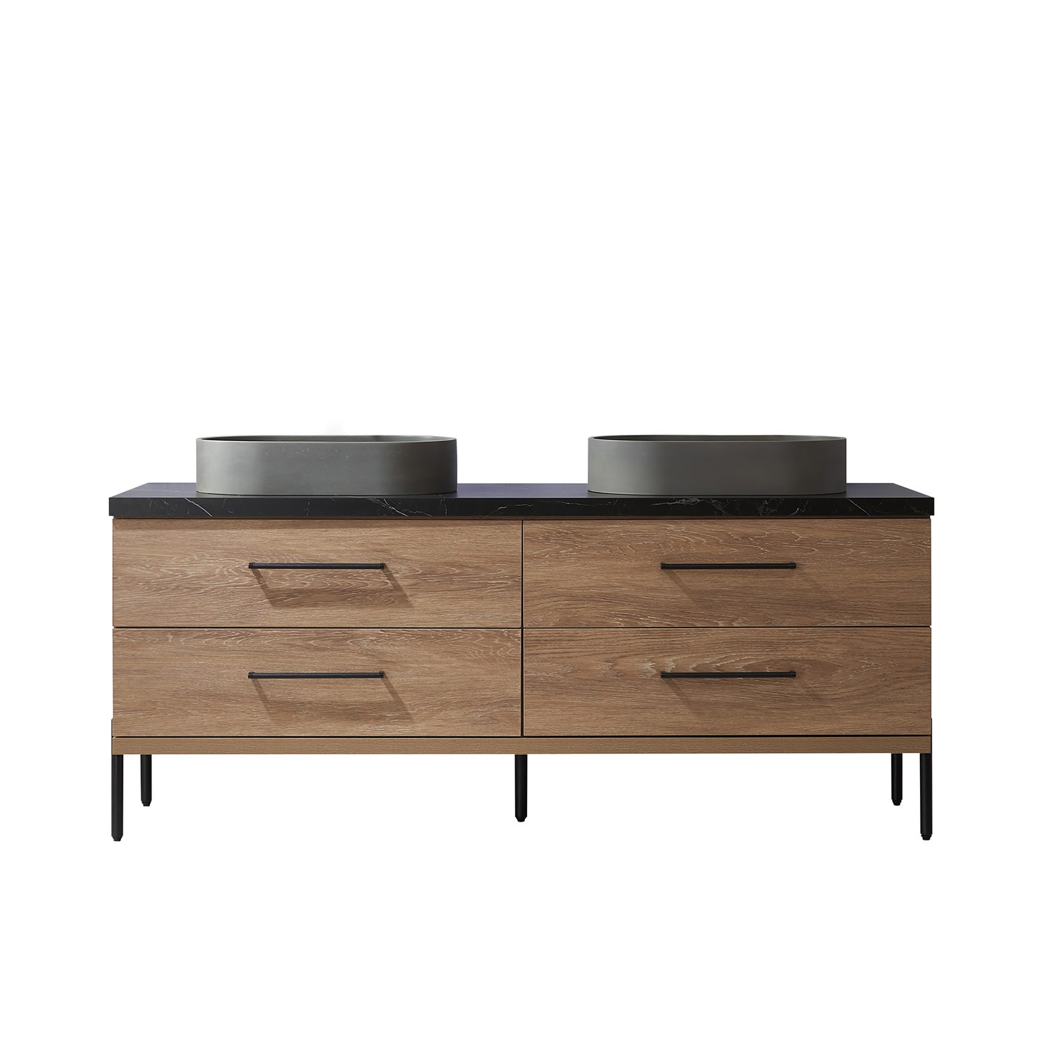Miseno MV-NM-705172O Trento 72″ – North American Oak / Black