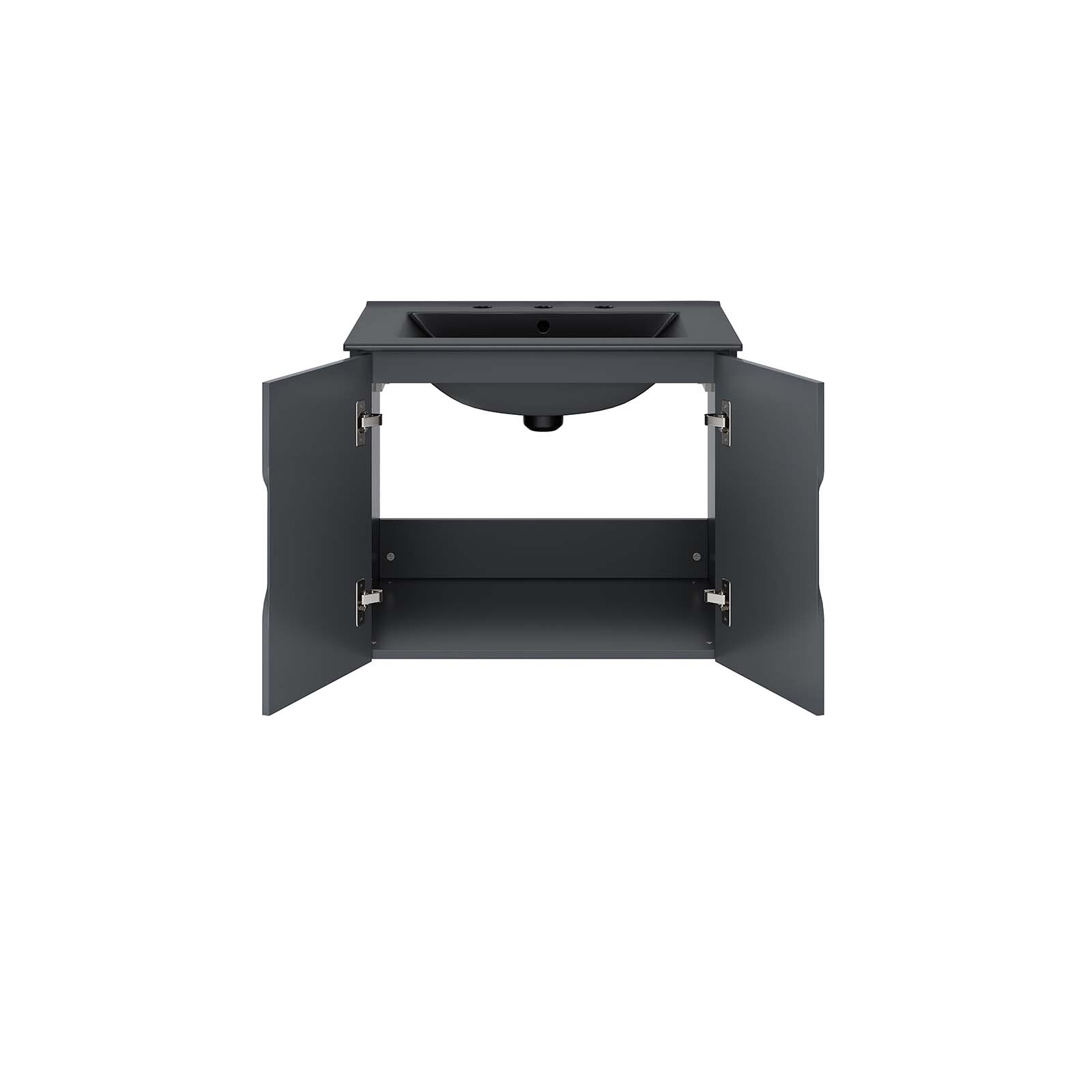 Modway Vitality 24″ Wall-Mount Bathroom Vanity in Gray Black
