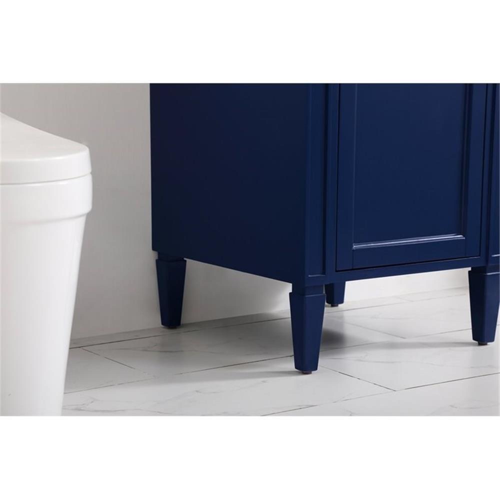 Elegant Decor Park Avenue 21″ Metal MDF Marble Single Bathroom Vanity in Blue