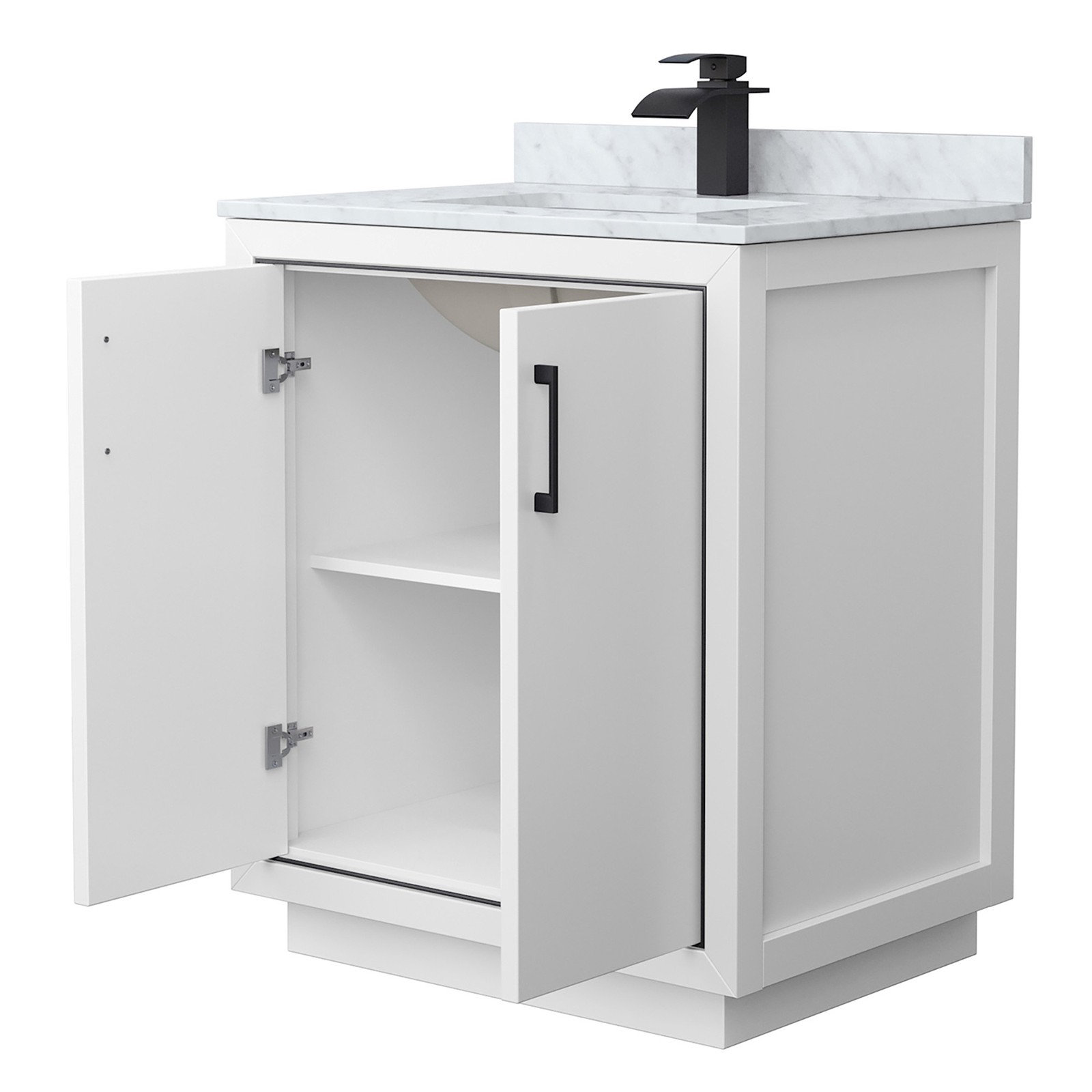 Wyndham Collection WCF1111-30S-NAT-MXX Icon 30″ – Dark Gray / Matte Black