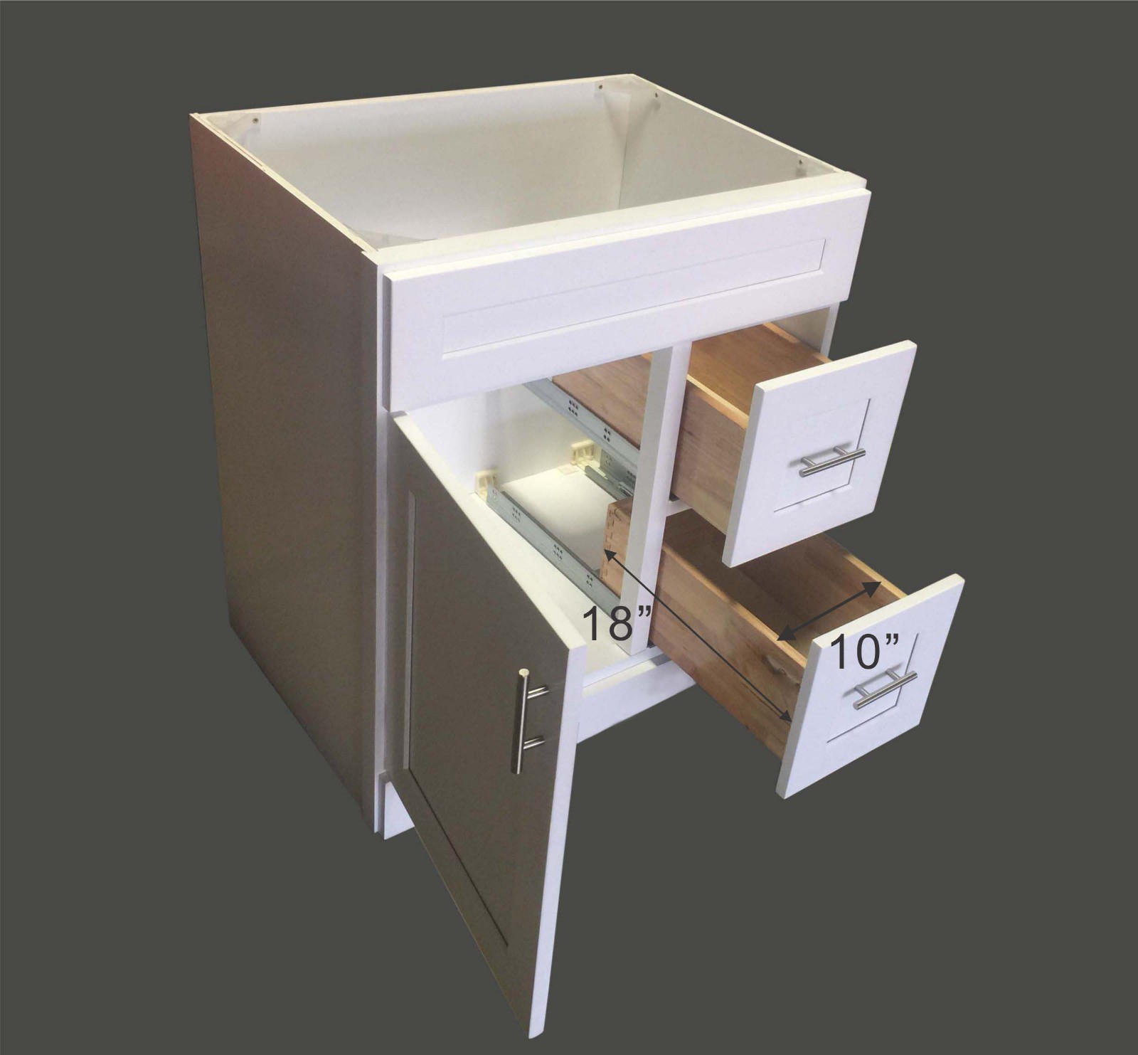 New White Shaker Single-sink Bathroom Vanity Base Cabinet 30″ Wide x 21″ Deep