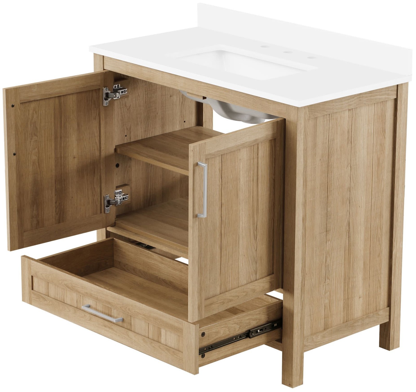 Ove Decors Kansas 36 Kansas 36″ – White Oak / Cultured Marble Top