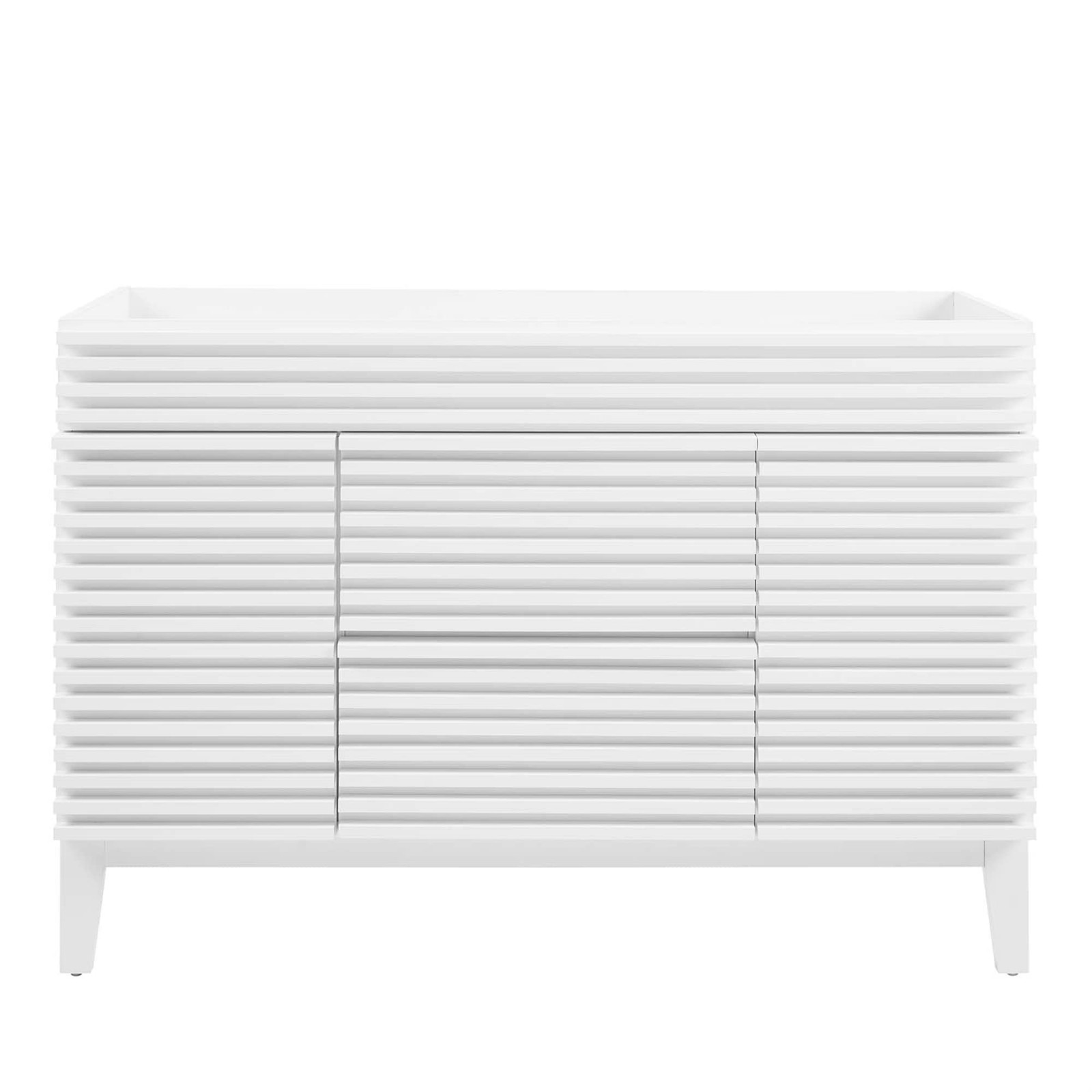 Modway Render 47″ Plastic and Wood Bathroom Vanity Cabinet in White