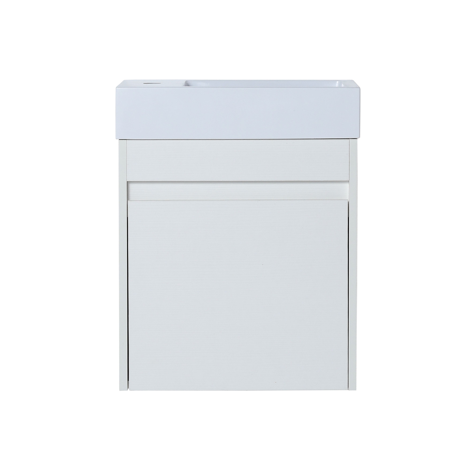 18” Floating Wall-Mounted Bathroom Vanity w/ Resin Sink Soft-Close Cabinet Door