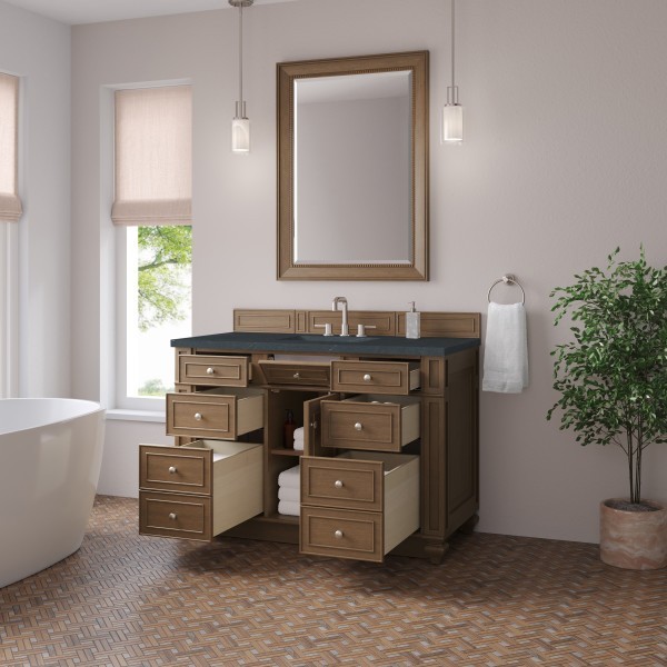 48″ James Martin Bristol 157-V48-SBR-3CSP Vanity Cabinet Charcoal Soapstone Top