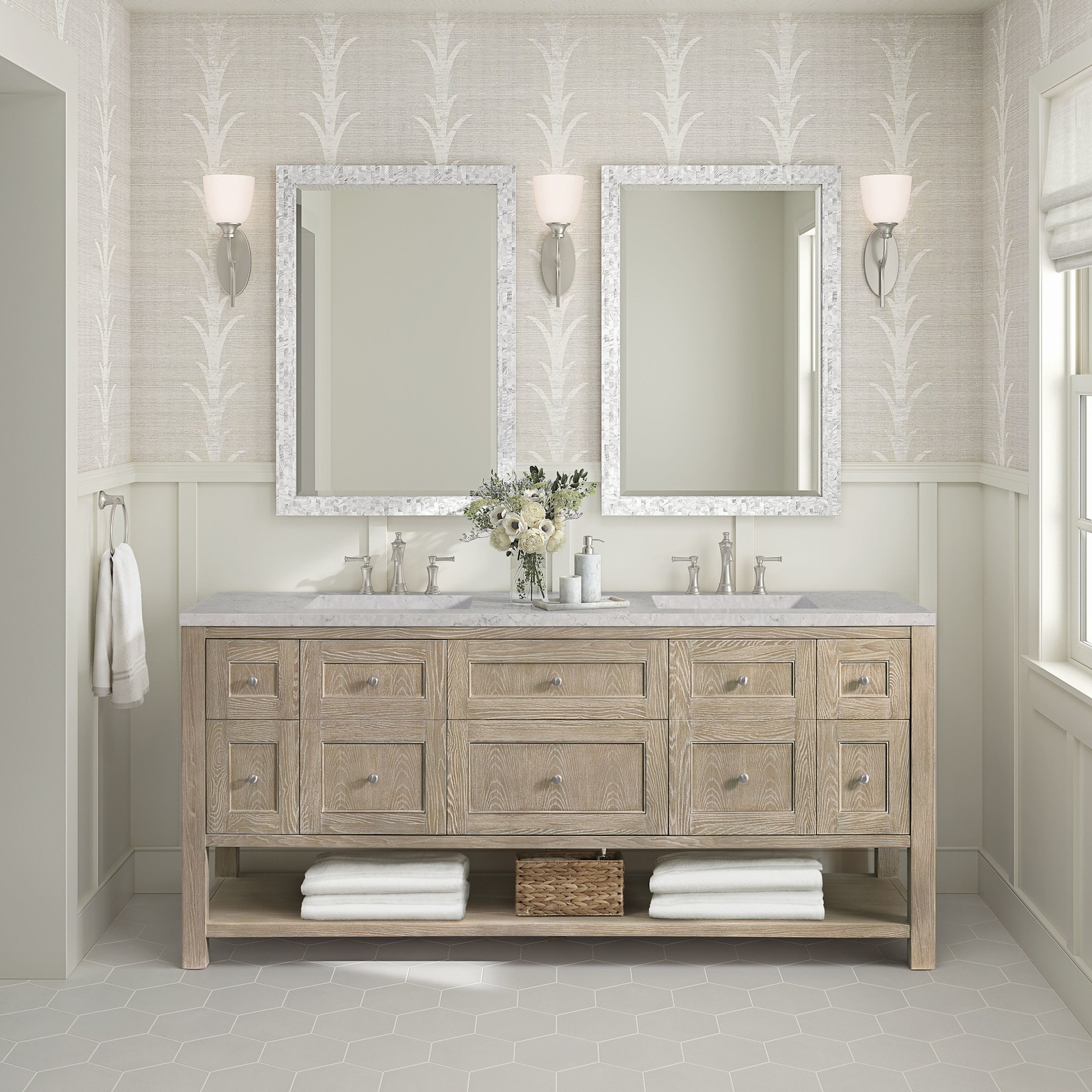 James Martin Vanities 330-V72-FEJP Breckenridge 72″ – Smokey Celadon