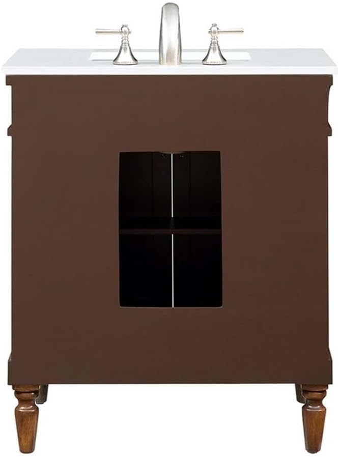 Elegant Decor – VF13030WT-VW – 30 Inch Single Bathroom Vanity in Walnut