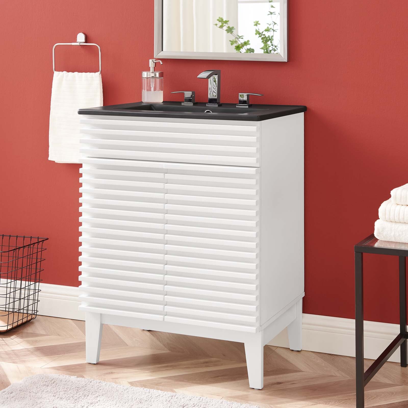 Modway Render 24″ Bathroom Vanity With Sink in White Black