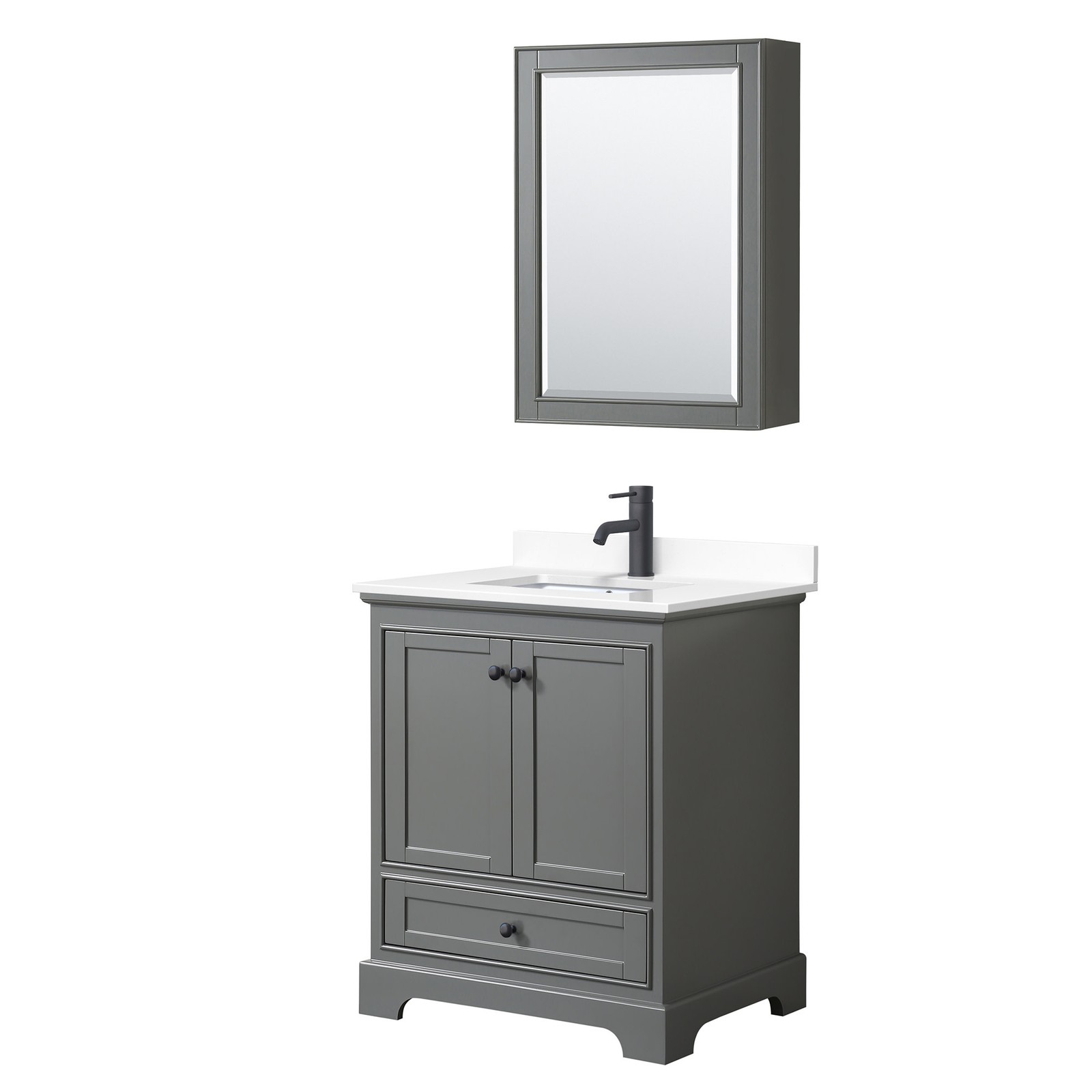 Wyndham Collection WCS202030S-VCA-MED Deborah 30″ – White / Carrara Cultured