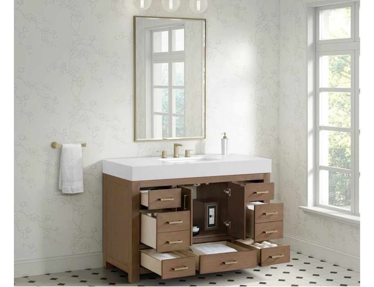 Pick Up Only MISENO Alanya 48″ Freestanding Single Basin Cabinet + Sink, Damaged