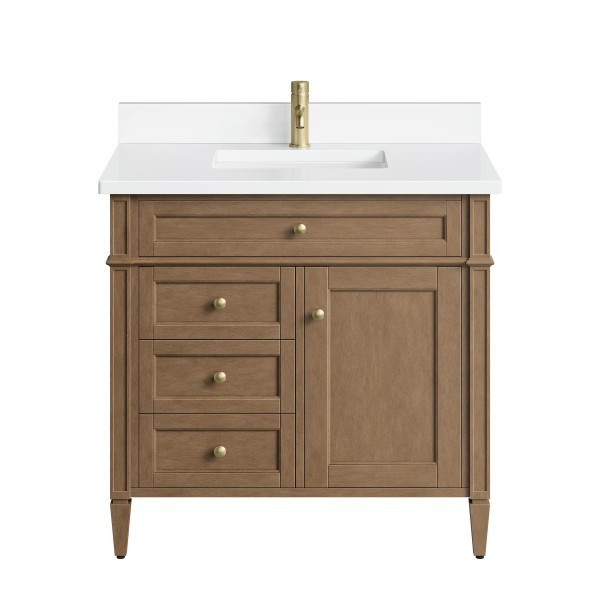 36″James Martin Brittany 655-V36-PCN-1WZ Vanity Cabinet White Zeus Silestone Top