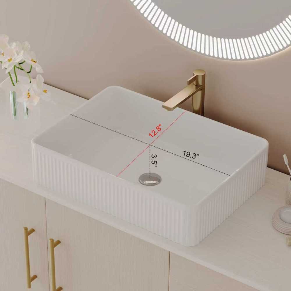 47.2″ Modern Bathroom Vanity w/Ceramic Vessel Sink Free Standing Storage Cabinet