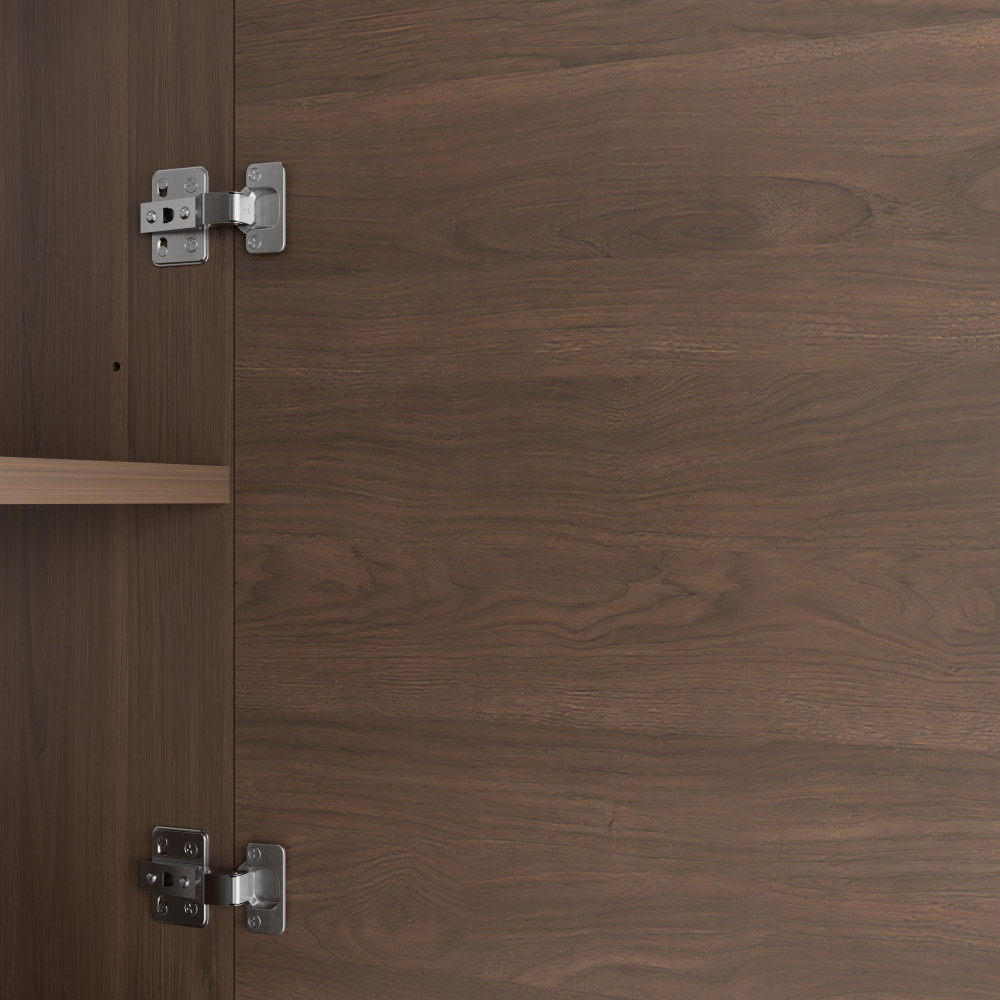 30 inch brown Bathroom Vanity with Louvered Doors and Sink Combo