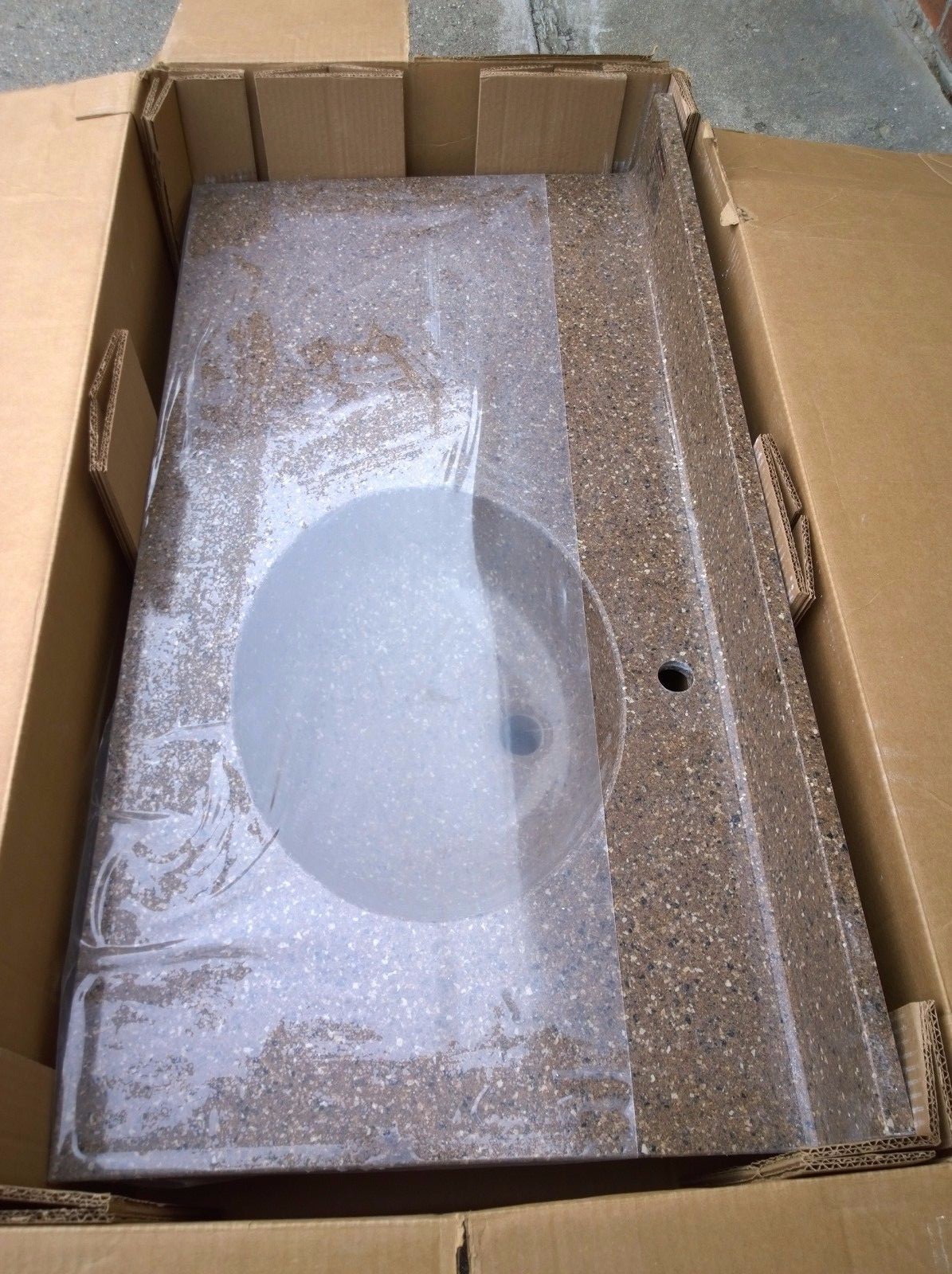 NIB Bath Premium SYNTHETIC GRANITE Vanity Cabinet Top SINK 43″W x 20.5″ D