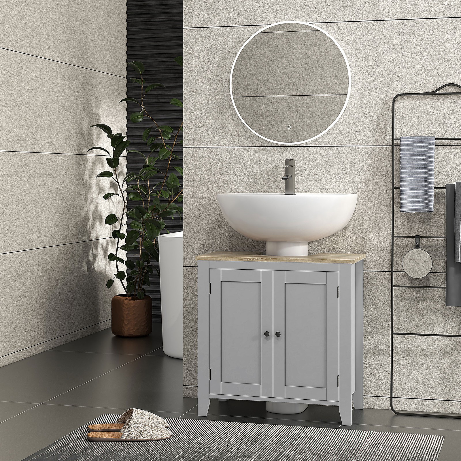 Pedestal Sink Cabinet, Bathroom Vanity Cabinet with U-Shape