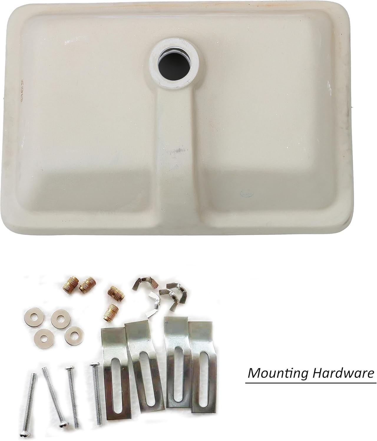 MEJE 202H 18″ White Rectangle Undermount Bathroom Sink Ceramic Vanity Lavatory