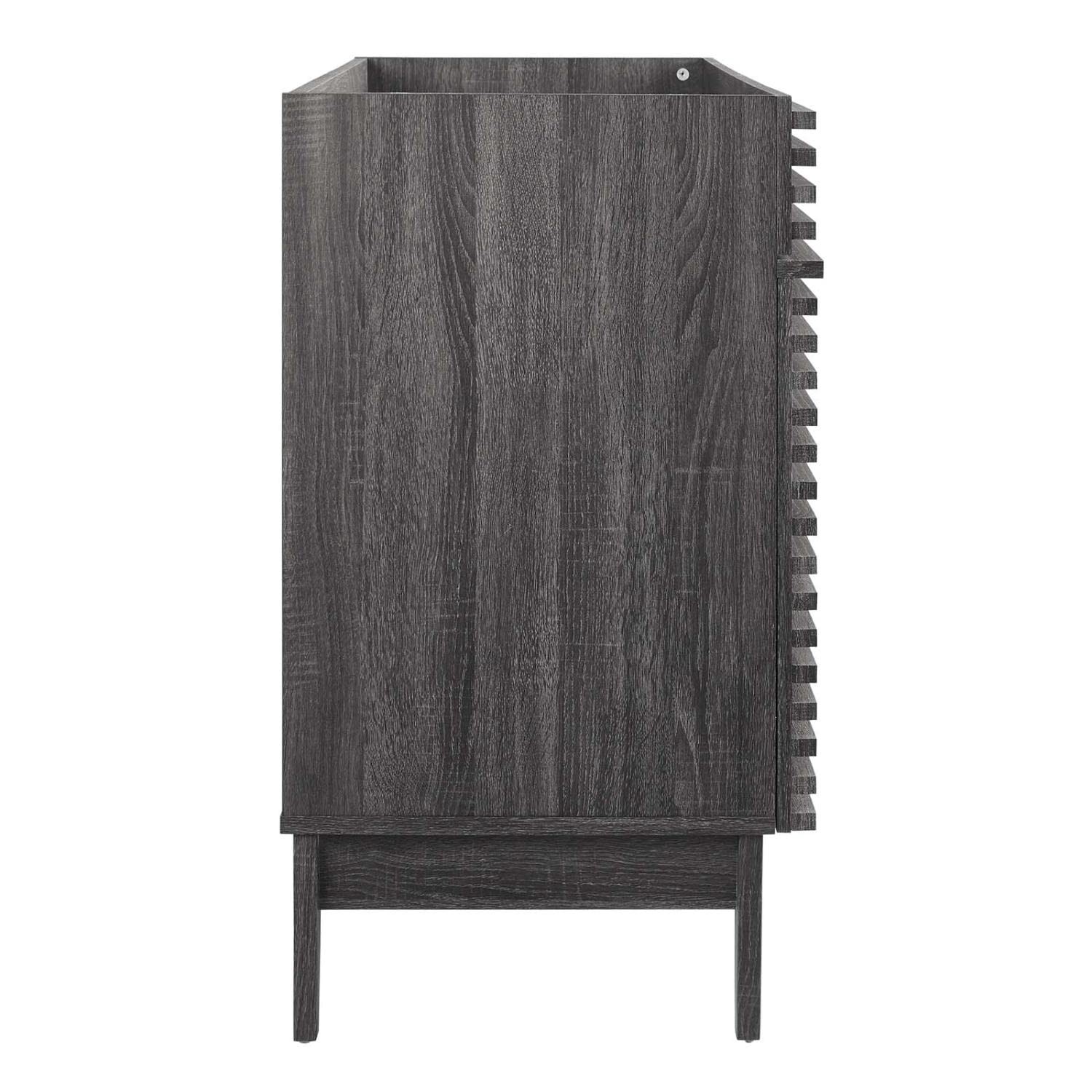 Pemberly Row 47″ MDF and Particleboard Bathroom Vanity Cabinet in Charcoal