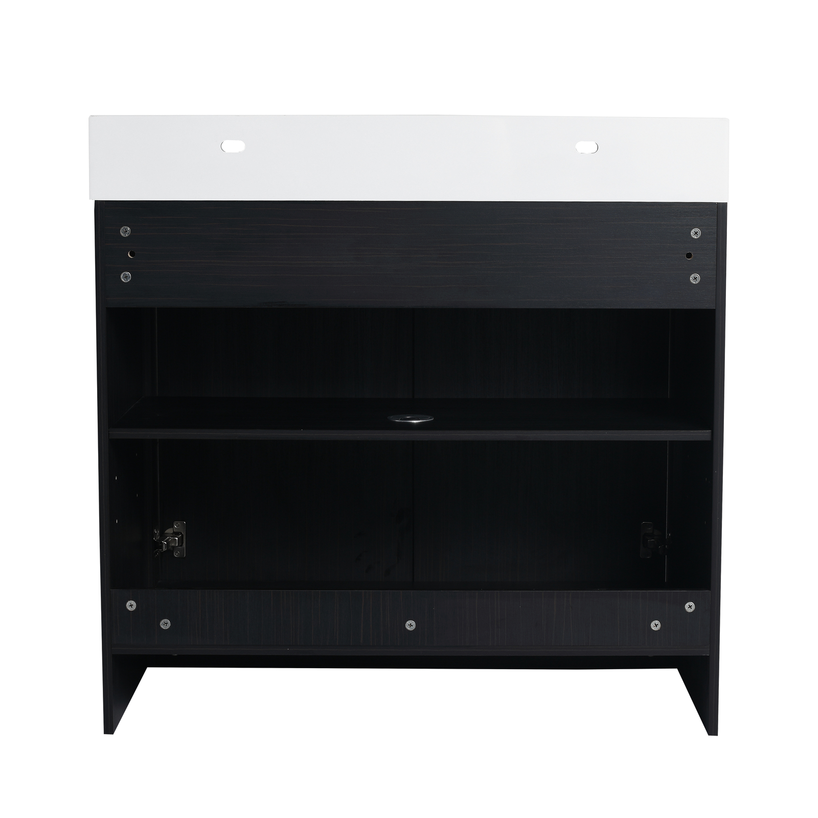 36 Inch Plywood Freestanding Bathroom Vanity with Resin Sink Door Cabinet Black