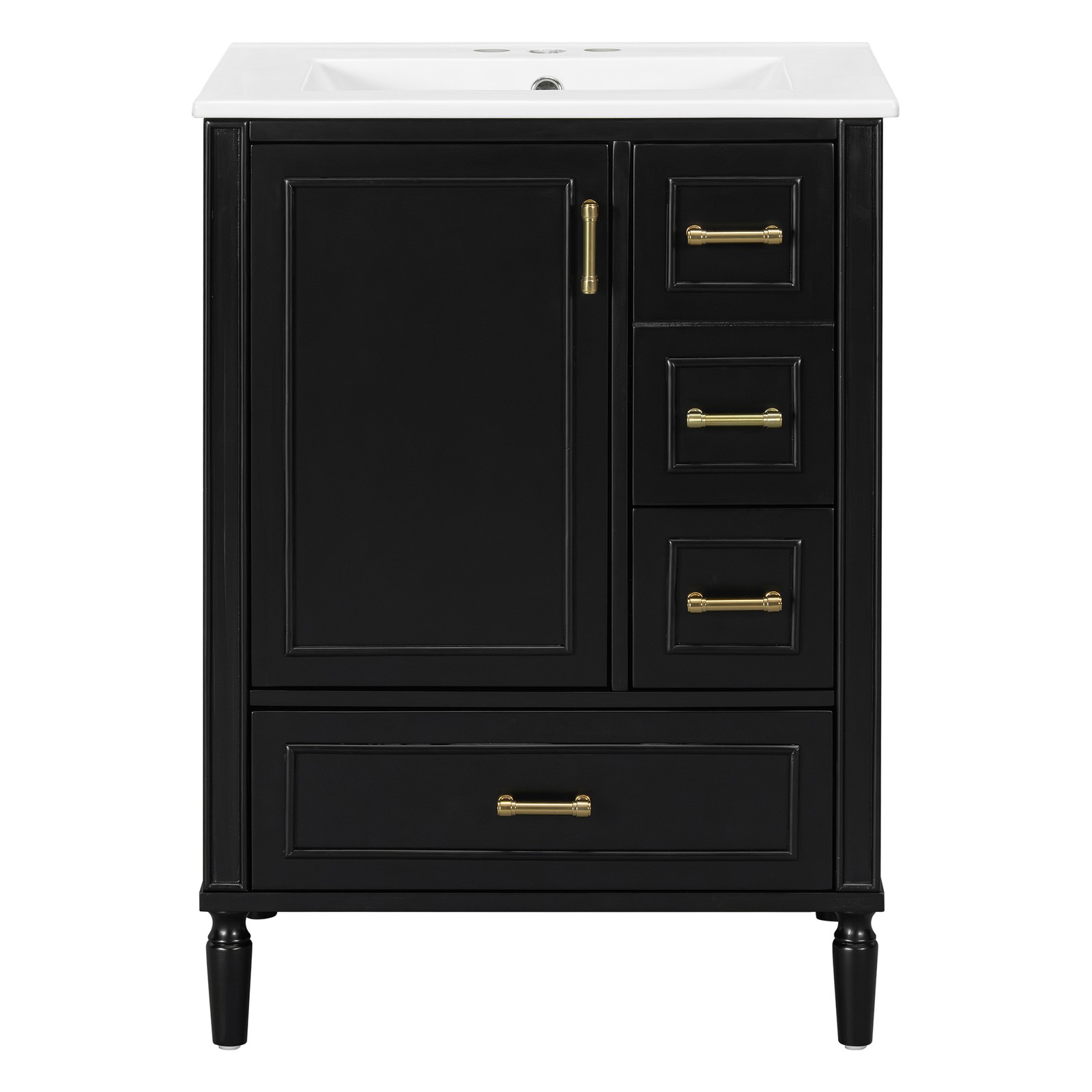 24″ Bathroom Vanity Set Floor Standing Bathroom Storage Cabinet w/Three Drawers
