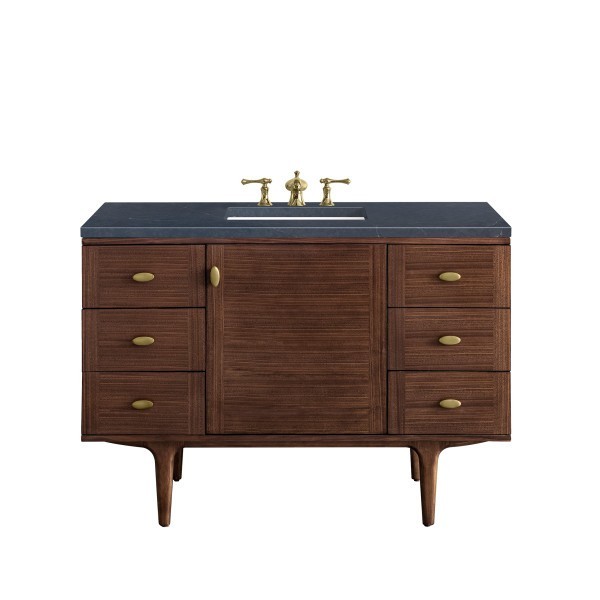 48″ James Martin Amberly 670-V48-WLT-3CSP Vanity Cabinet Charcoal Soapstone Top