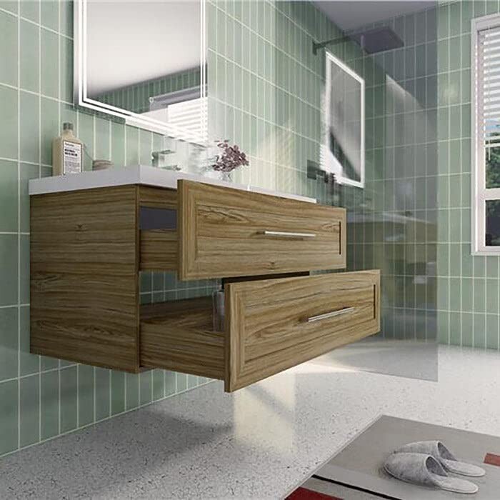 42″ Bathroom Vanity Cabinet with Sink MDF Wall Mounted Vanity And Drawers