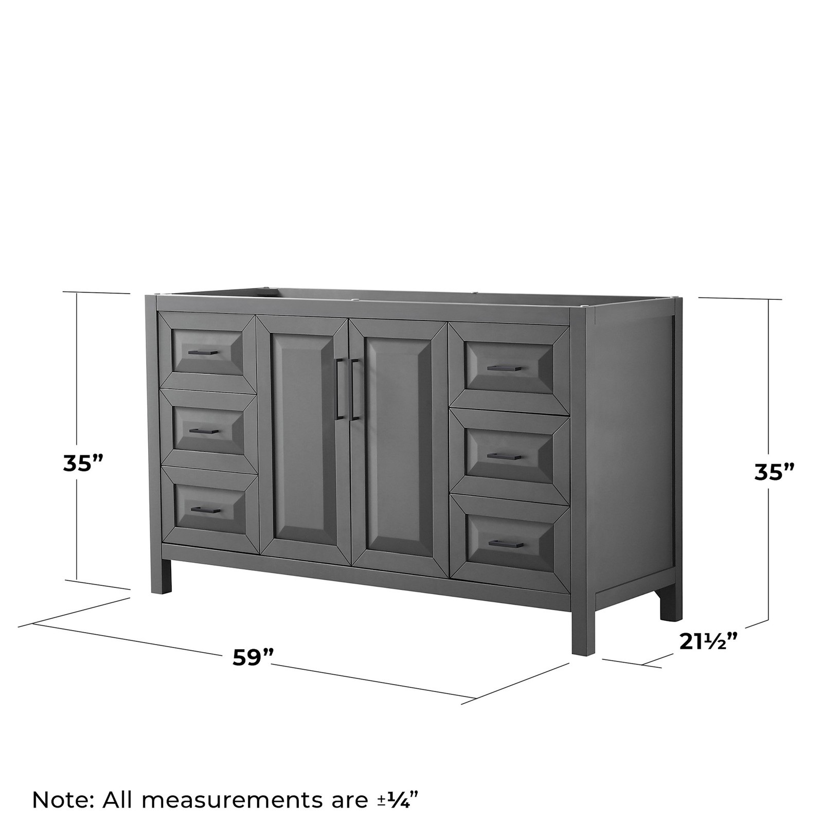 Wyndham Collection WCV252560SCXSXXMXX Daria 59″ Single – Dark Gray / Matte Black