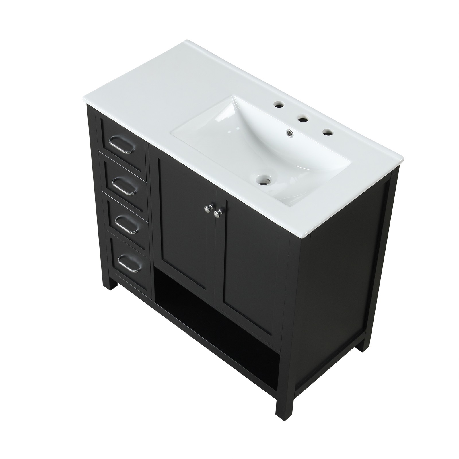 36″ Bathroom Vanity with Sink Top, Cabinet, Two Doors & Two Drawers